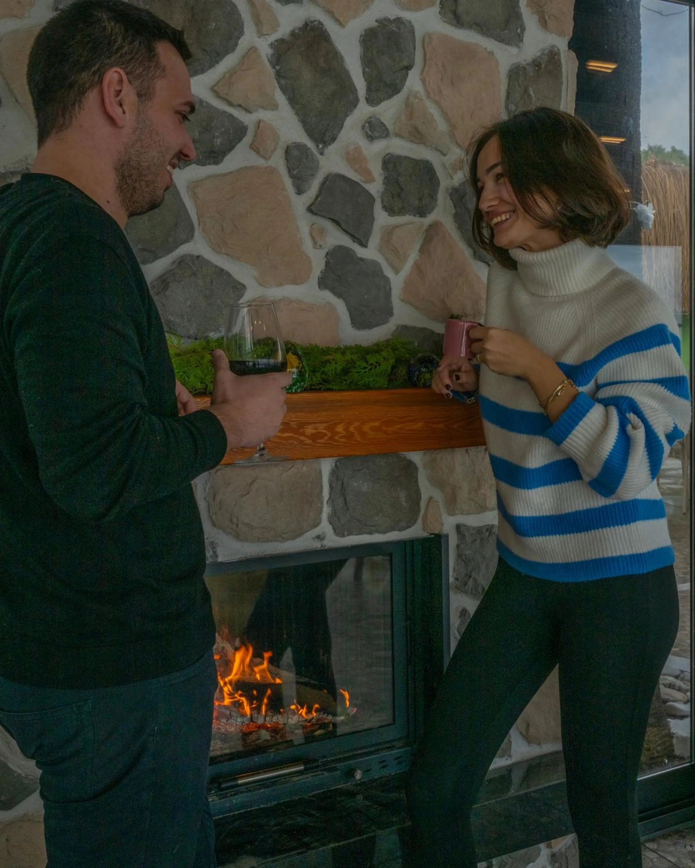 fireplace in Kayalar Blue Beach Hotel