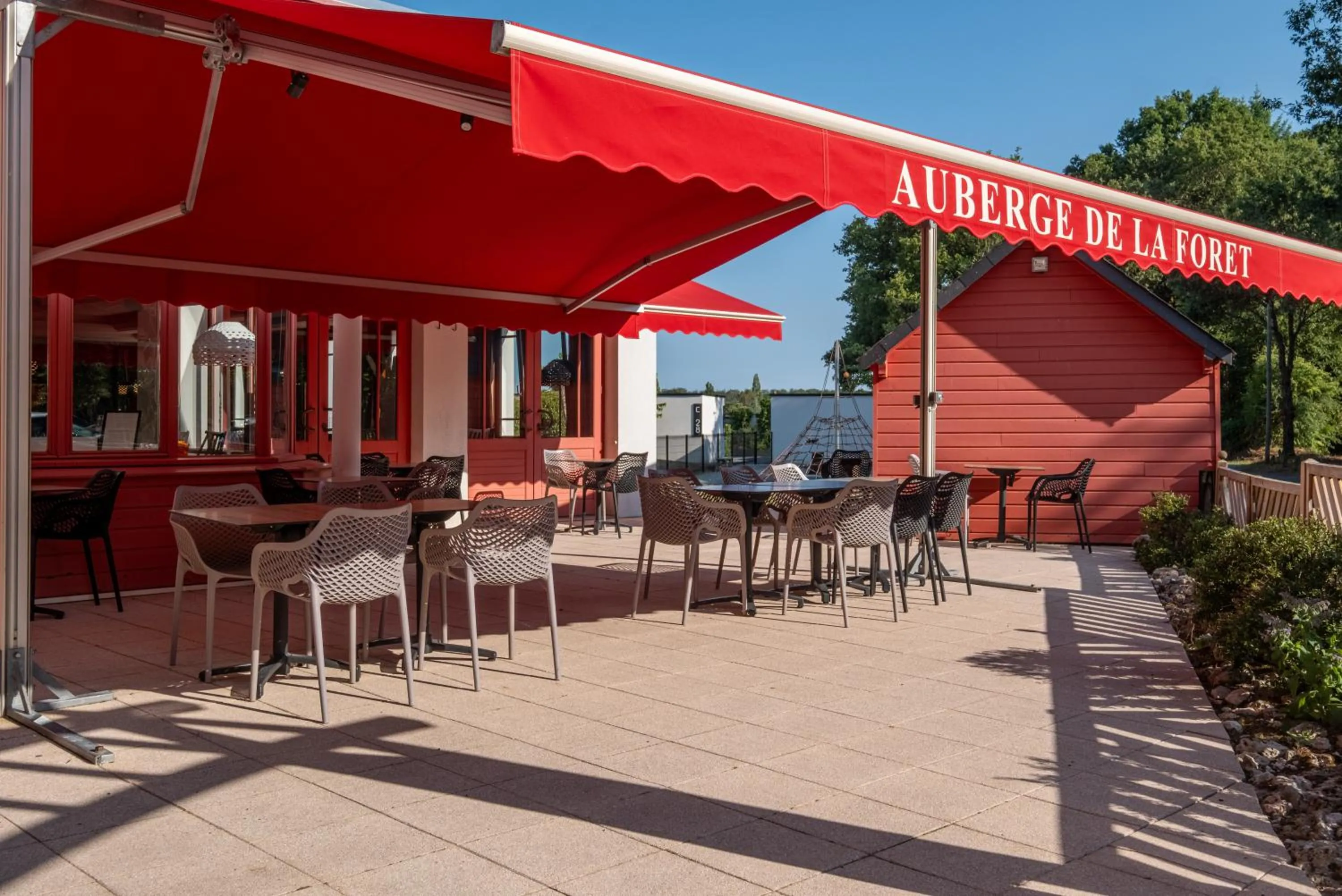 Patio in Logis Auberge De La Foret