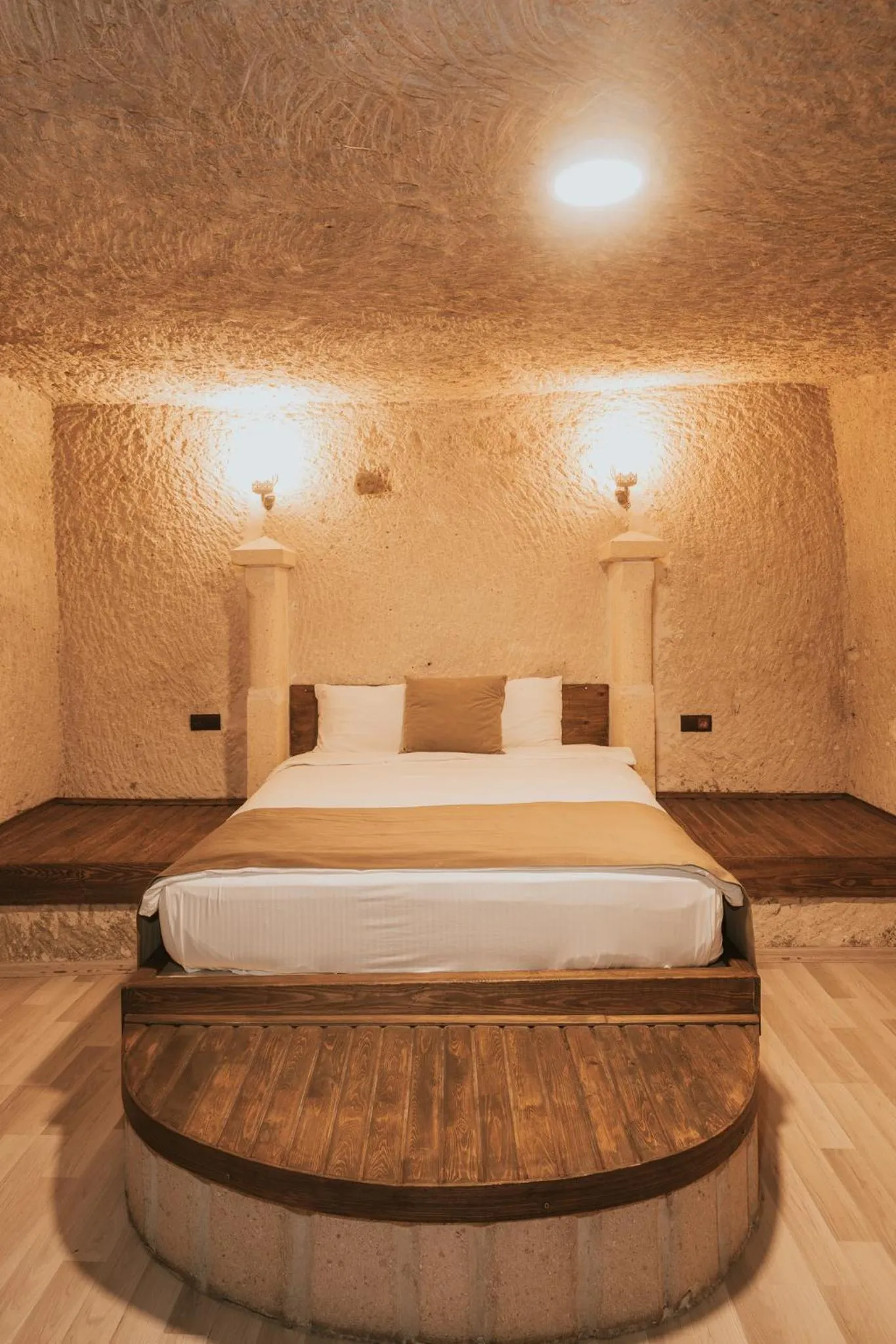 Bed in Mia Cappadocia Cave Hotel