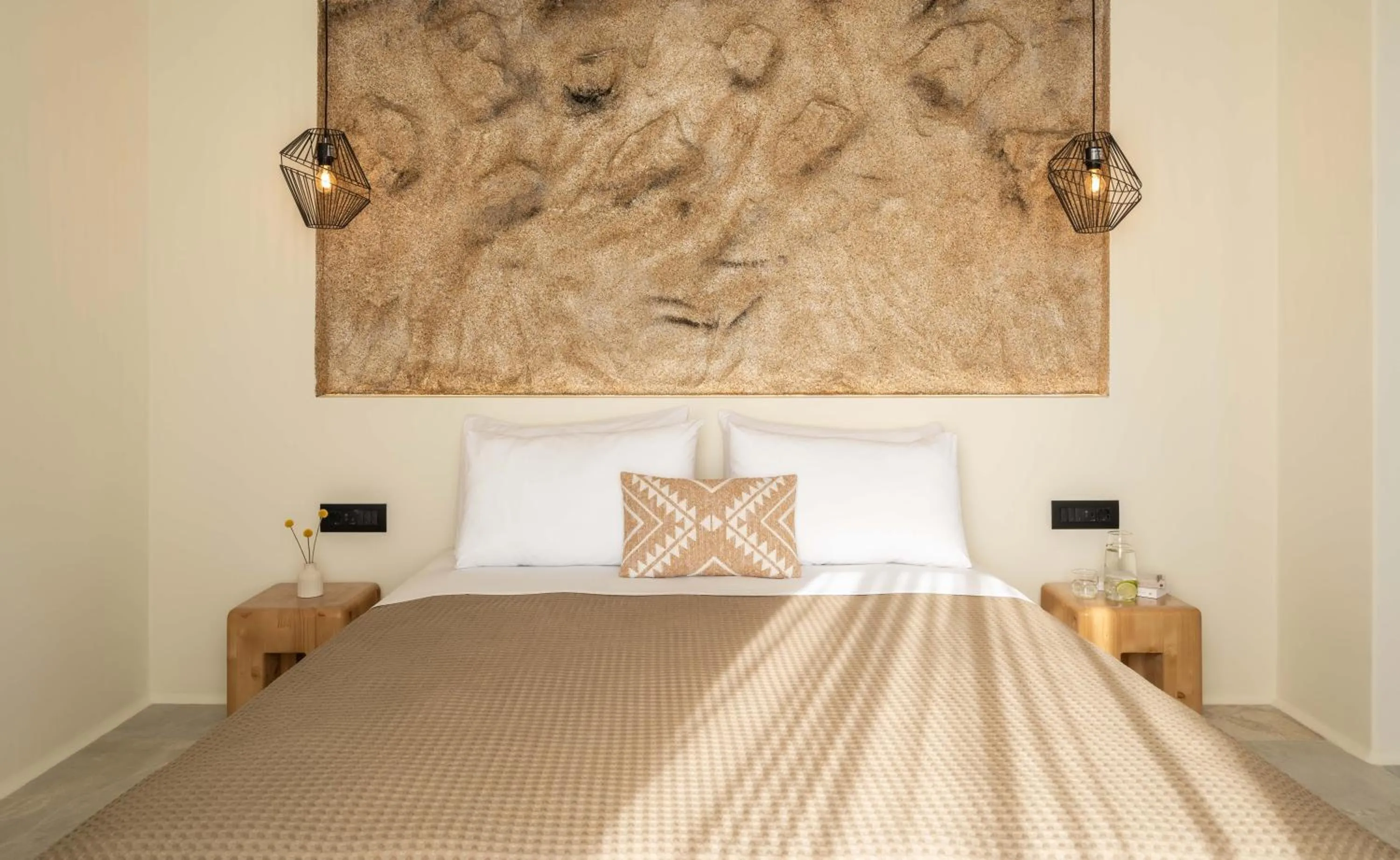 Bed in Philosophy of Mykonos Boutique Hotel