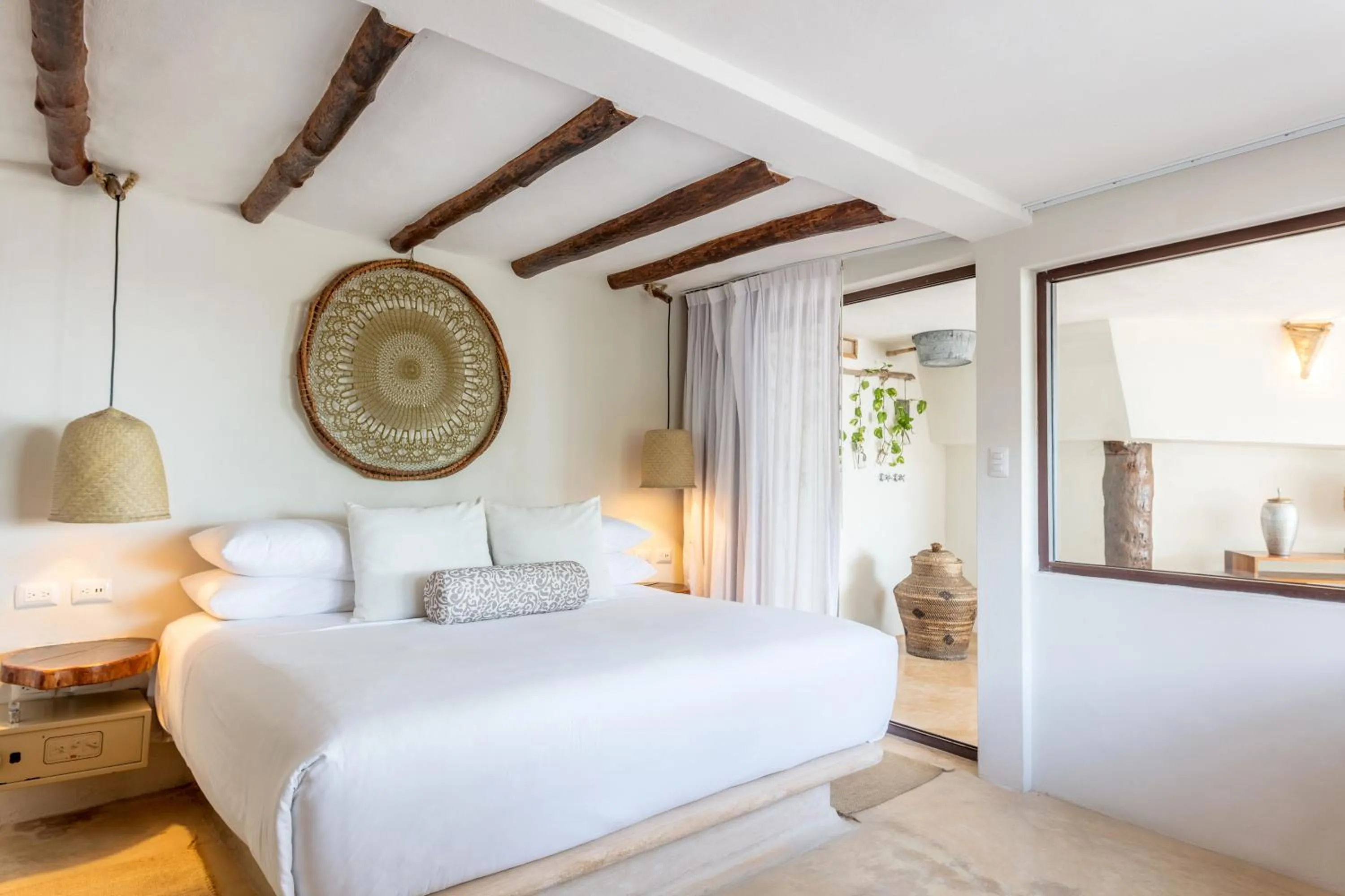 Bed in Hotel Villas Flamingos