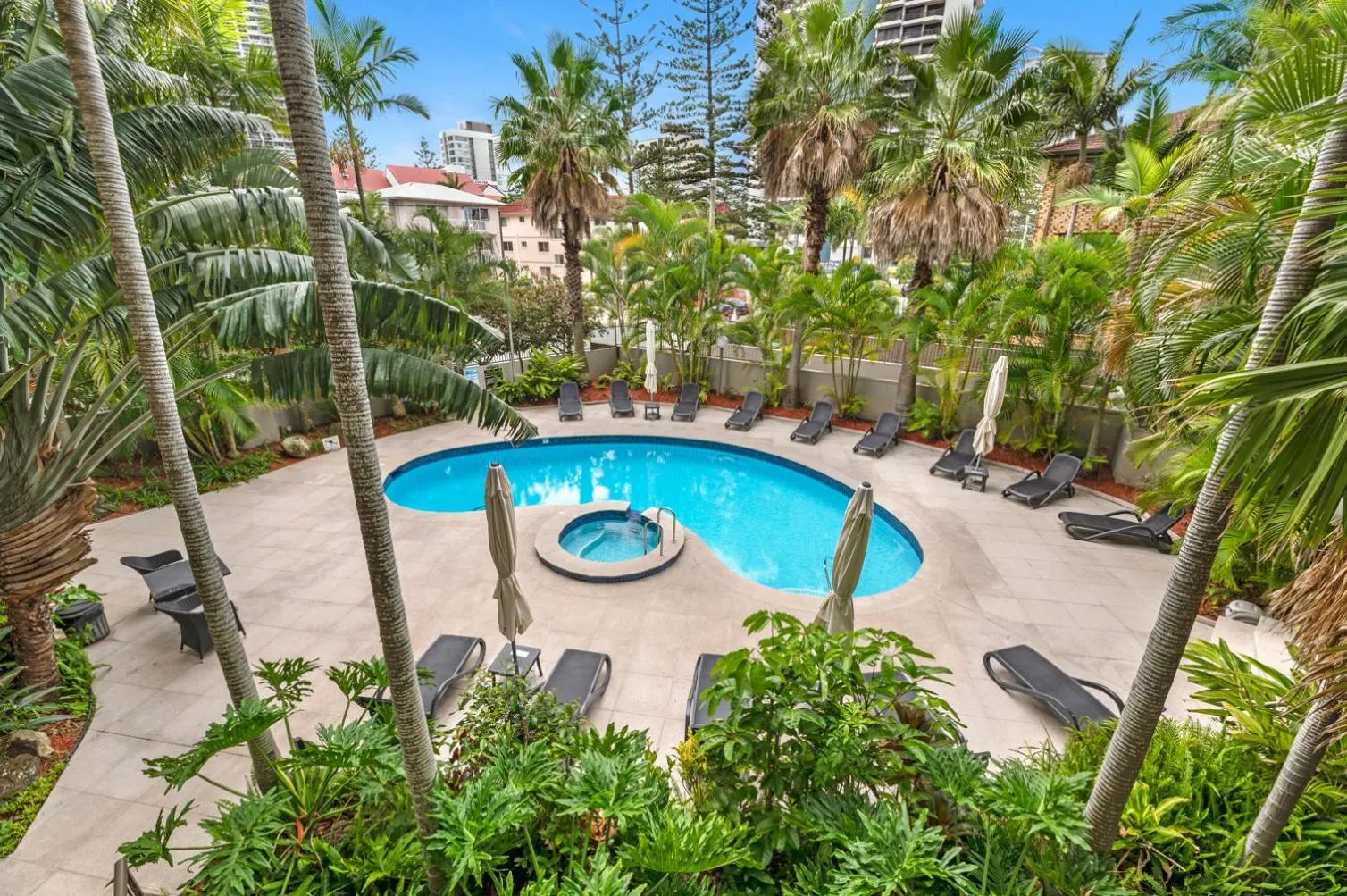 Pool view in Genesis Apartments by Gold Coast Premium