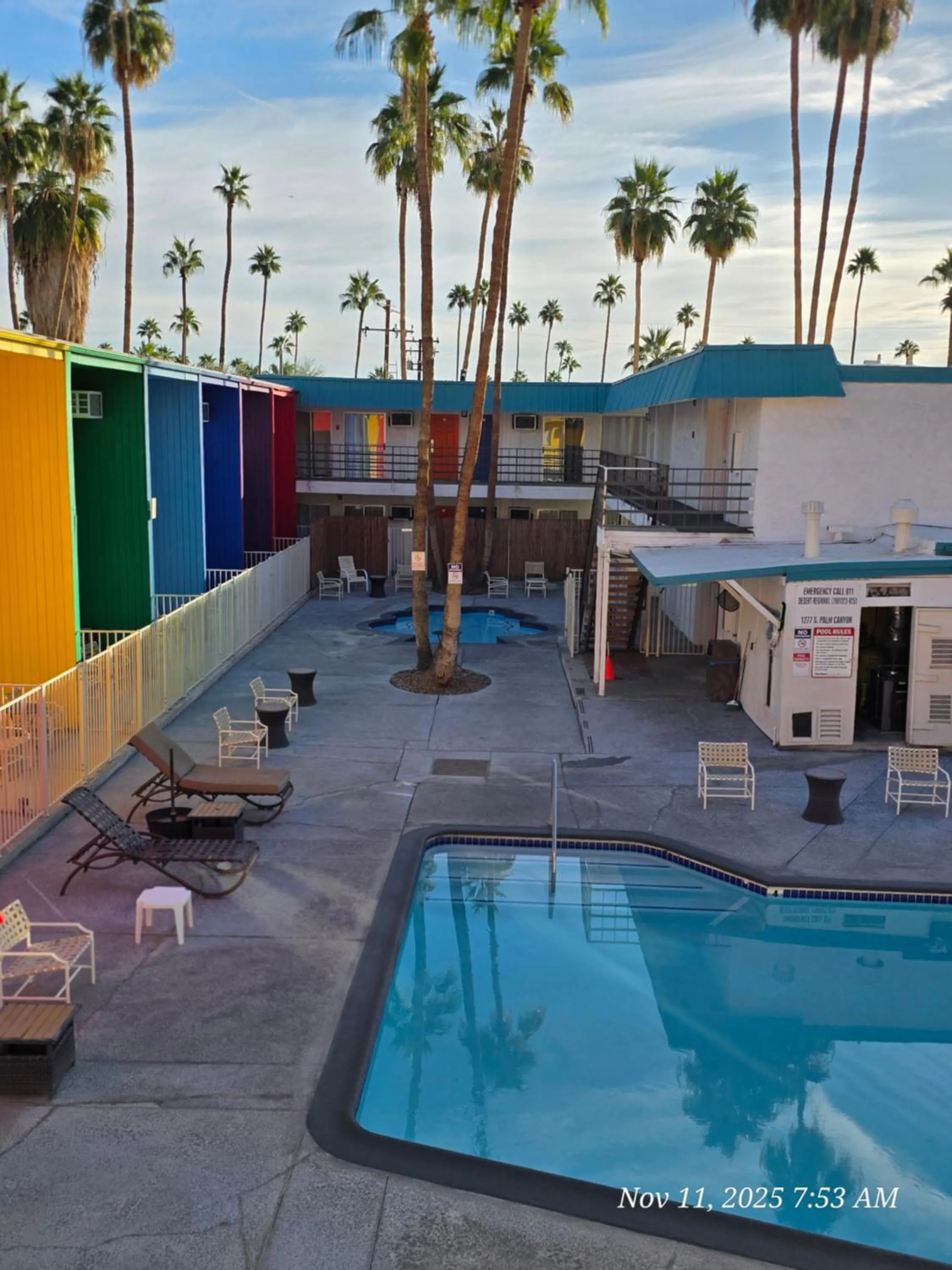 Pool view in Delos Reyes Palm Springs
