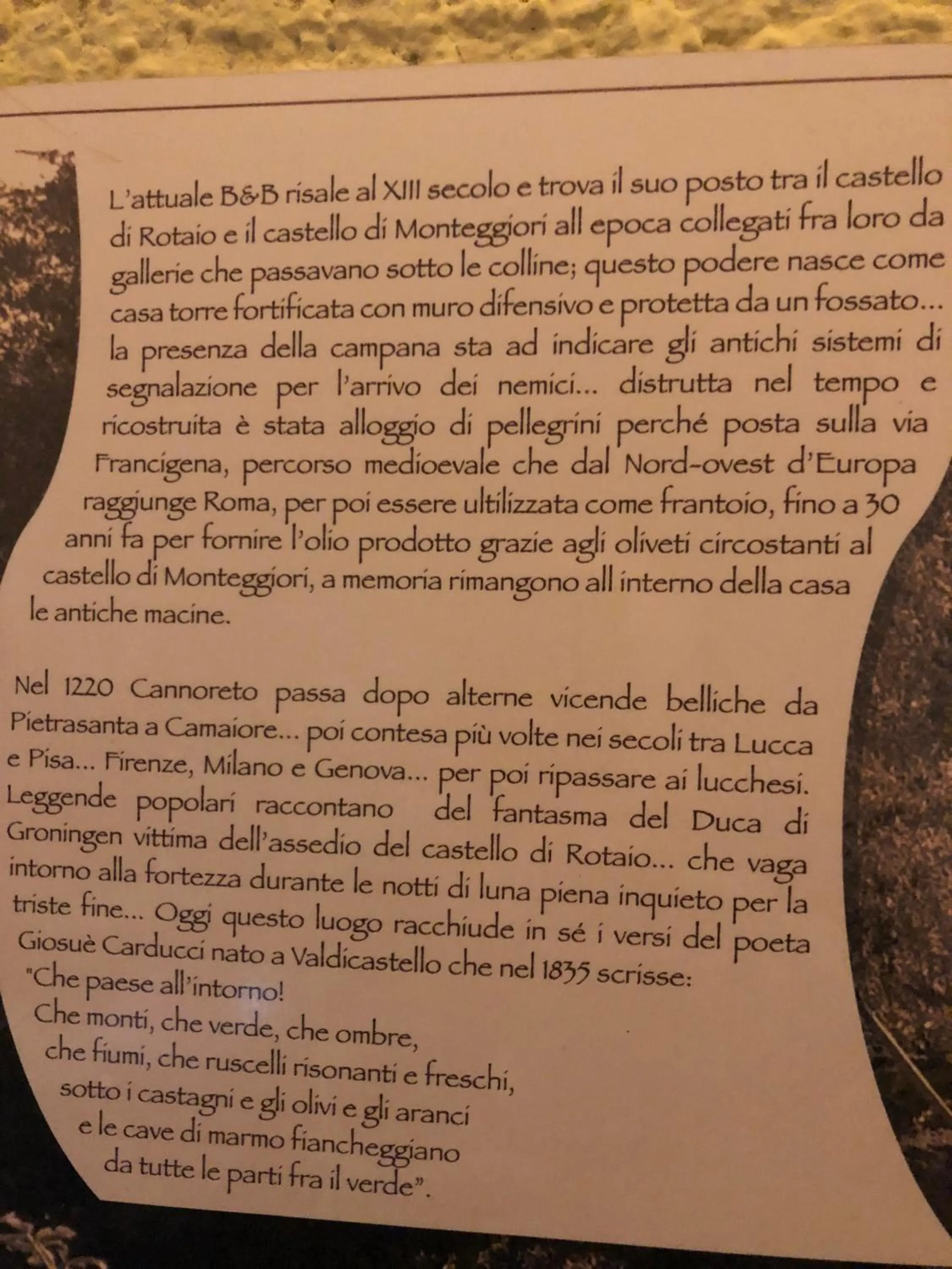 Entertainment in Guest House Antico Frantoio Pietrasanta Affittacamere