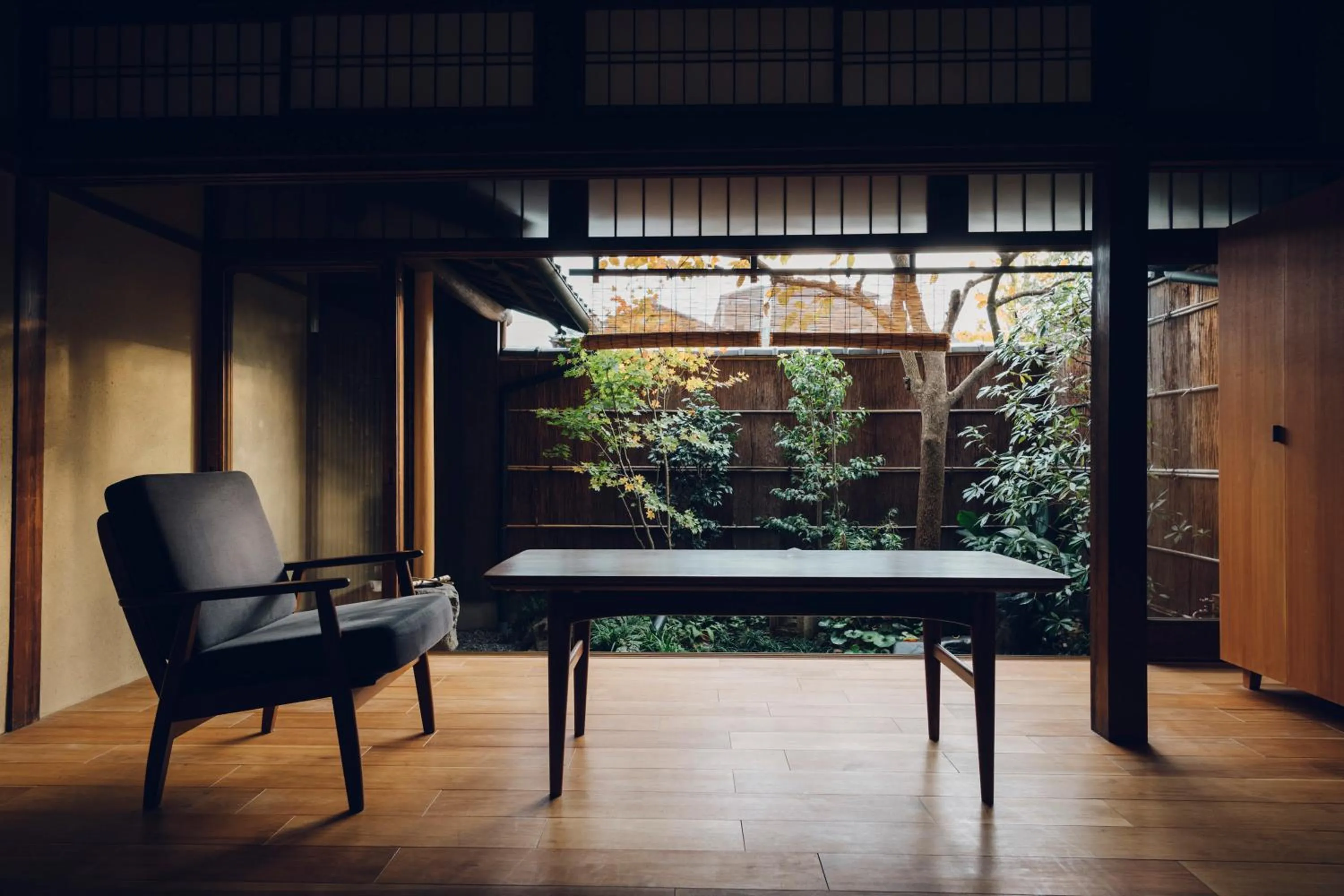 Living room in Tsukihi House Kyoto
