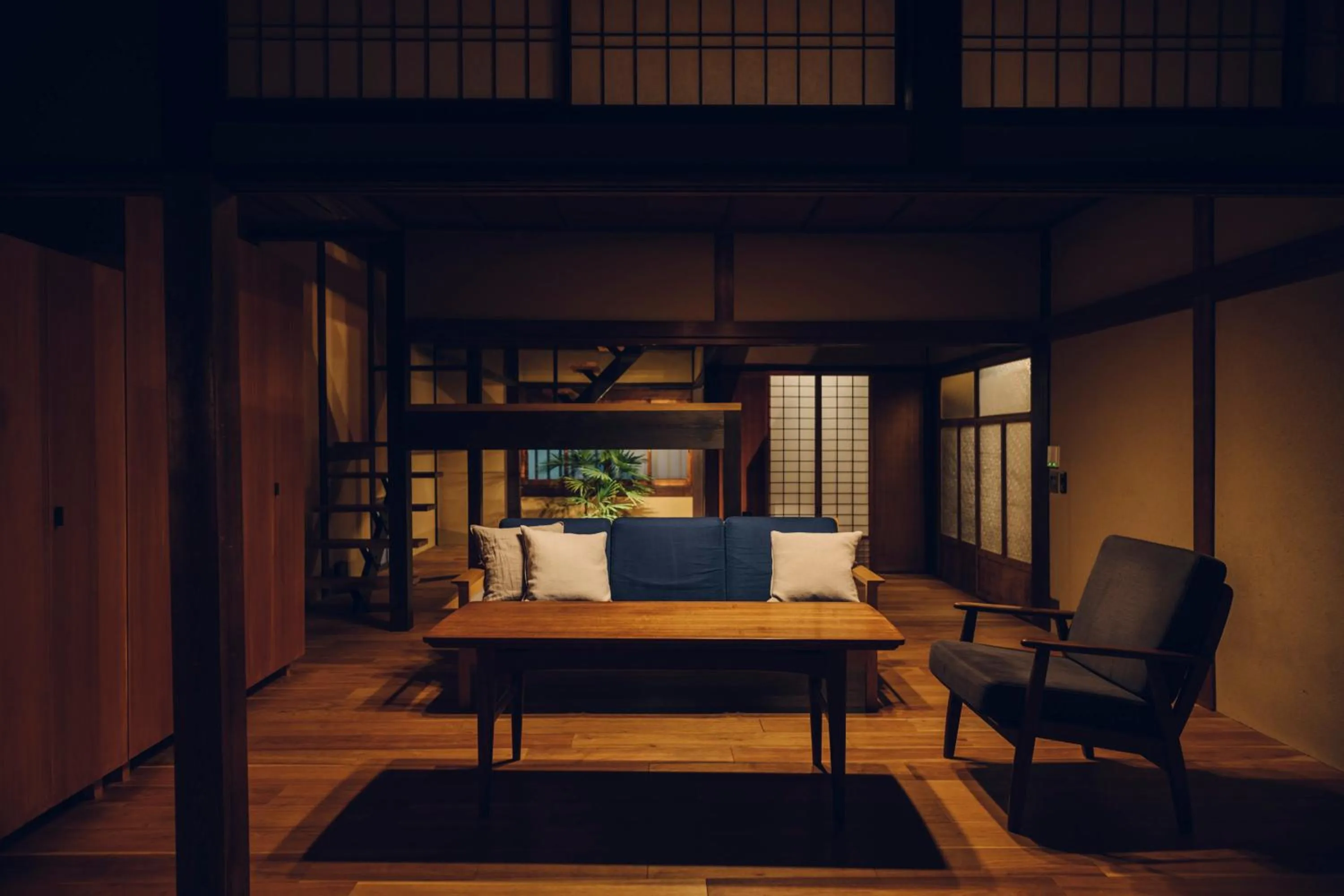 Living room in Tsukihi House Kyoto