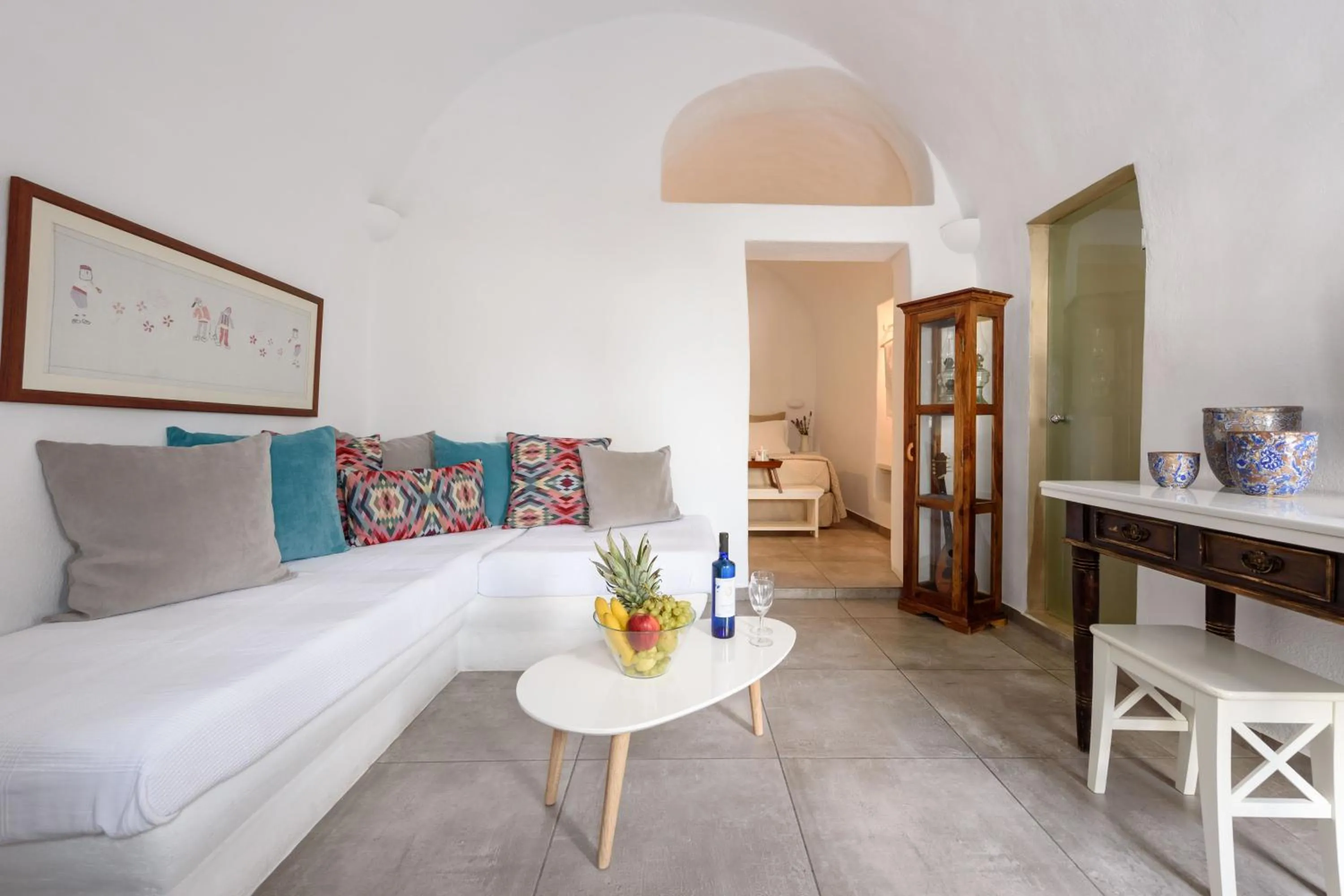 Living room, Bed in Arvanitis Cave Village