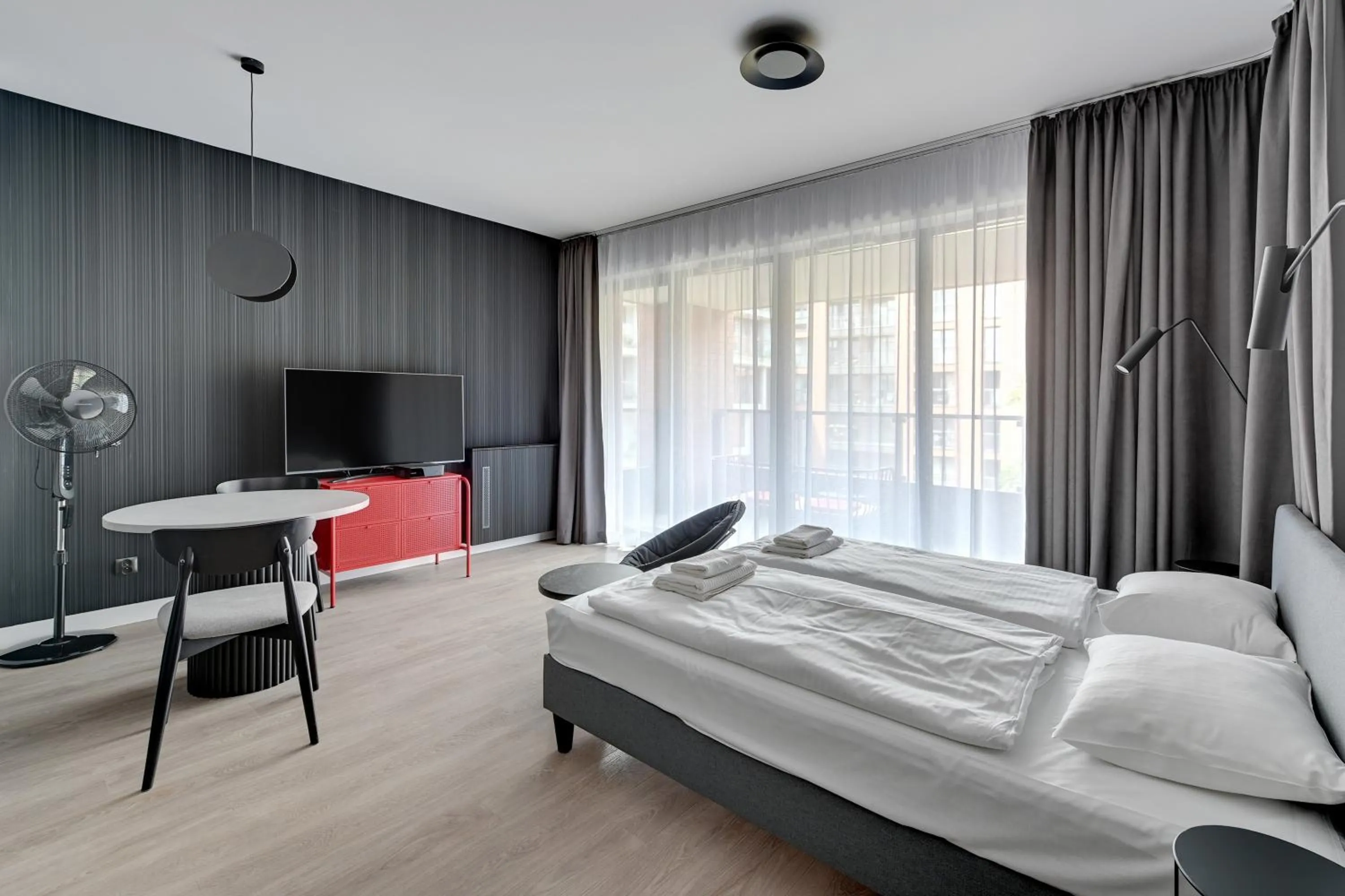 TV and multimedia, Bed in Gdańsk Comfort Apartaments Łąkowa