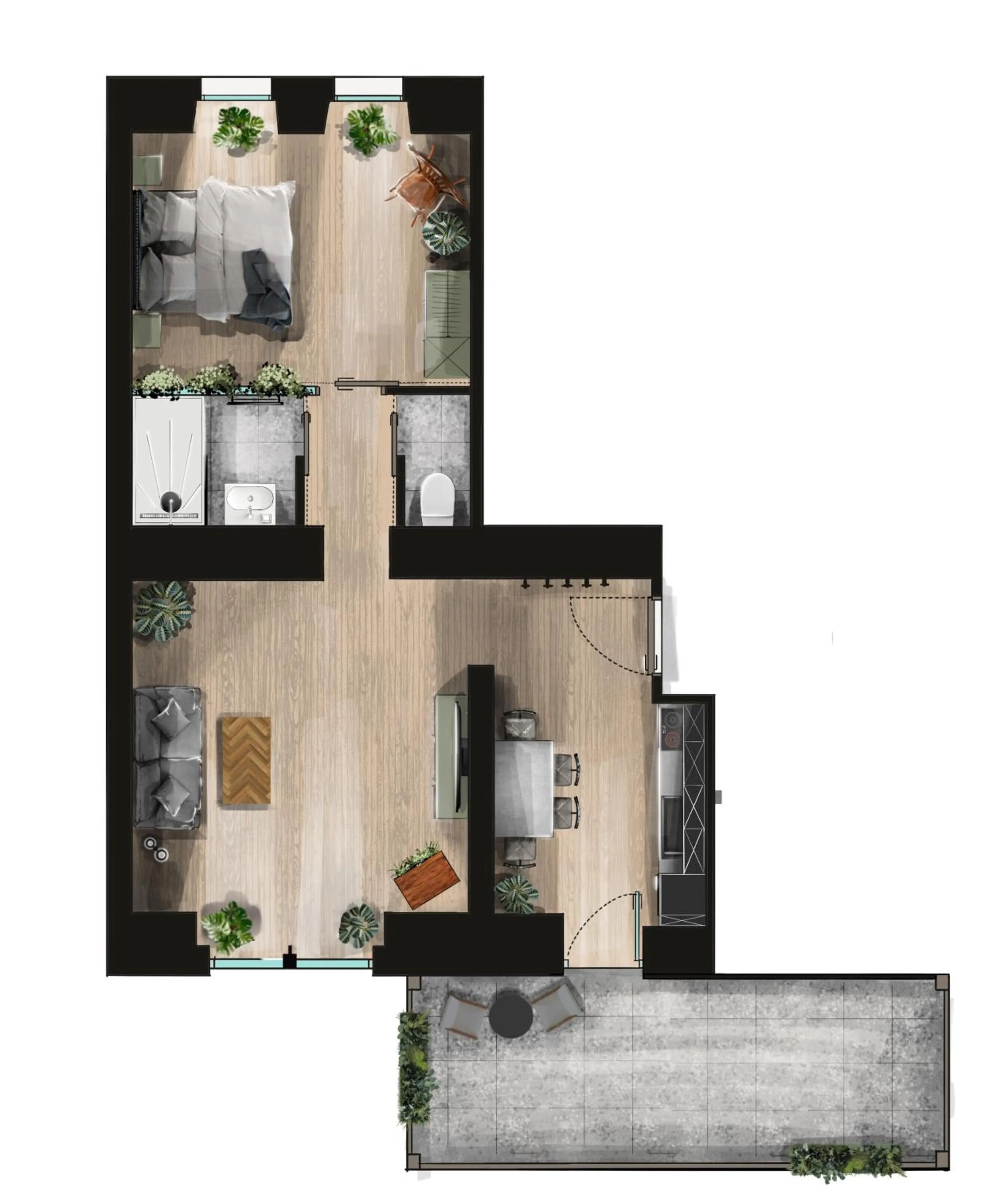 Photo of the whole room in Urban Jungle Apartments