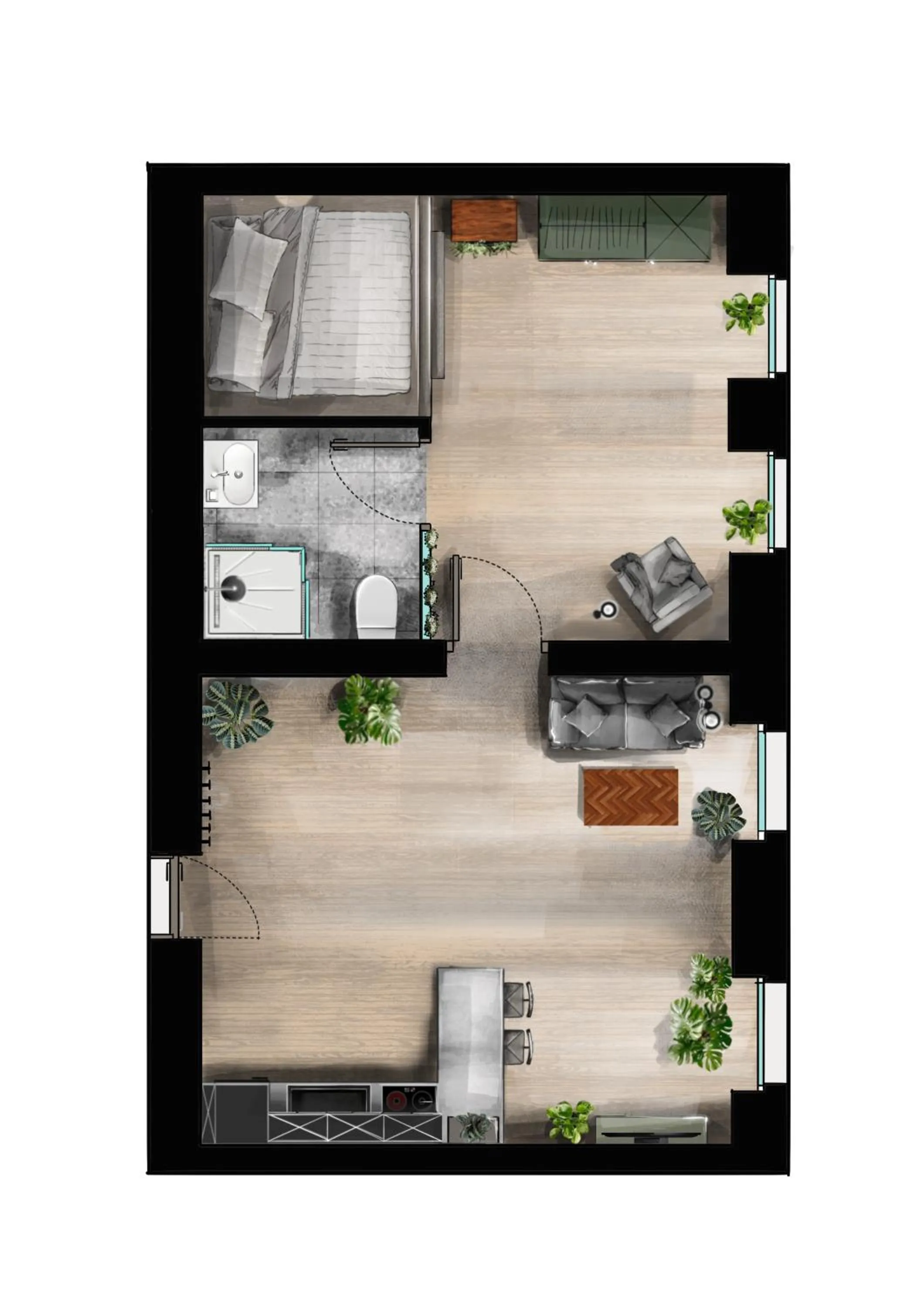 Floor plan in Urban Jungle Apartments