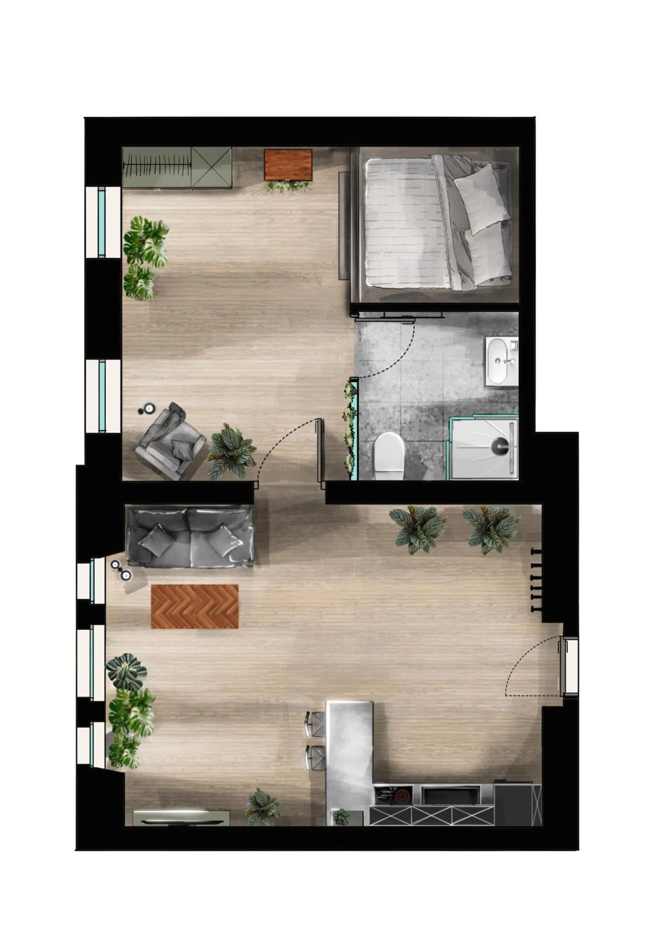 Photo of the whole room in Urban Jungle Apartments