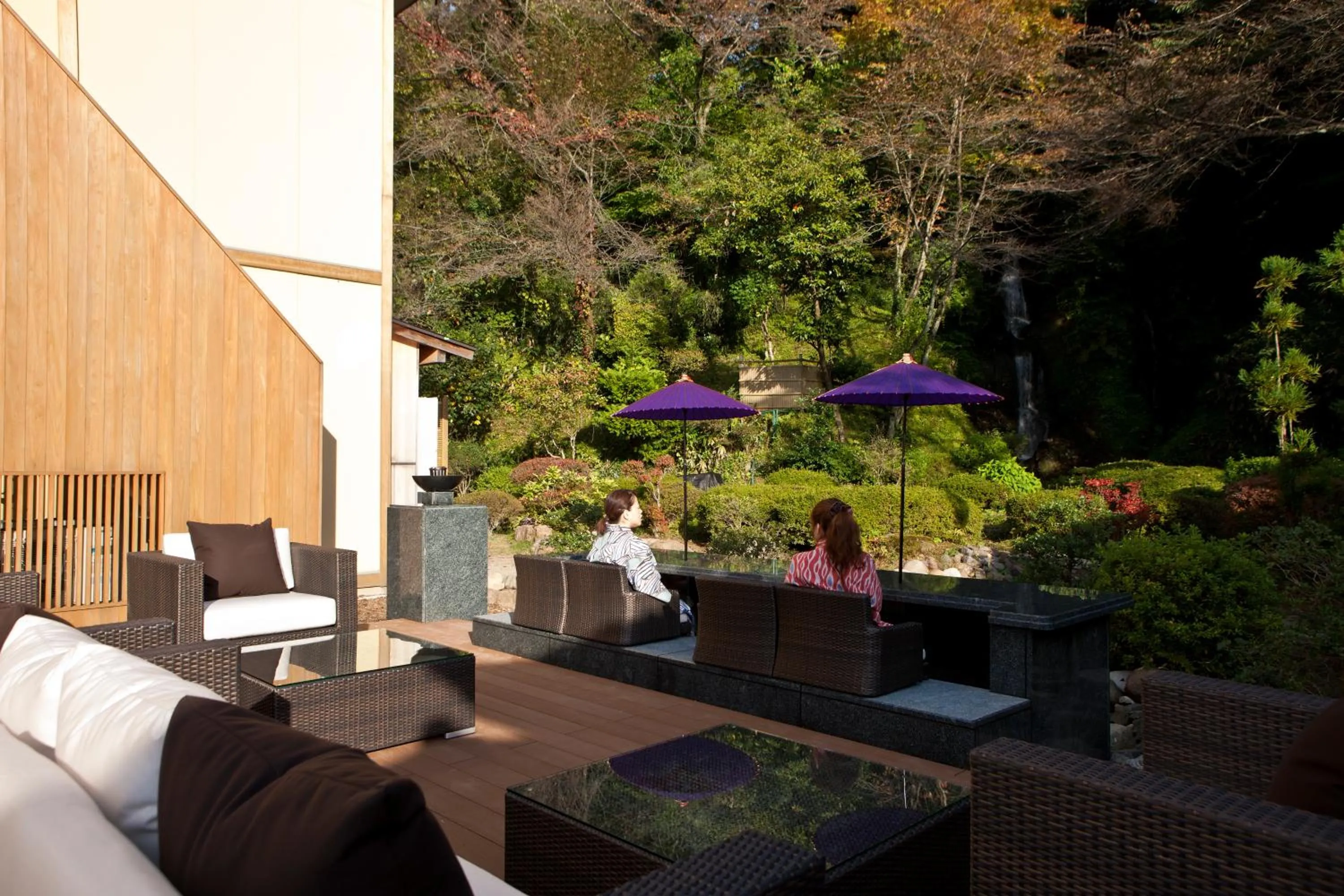 Patio in TAKITEI Riverside Onsen ーA Hidden Ryokan in Kanazawaー