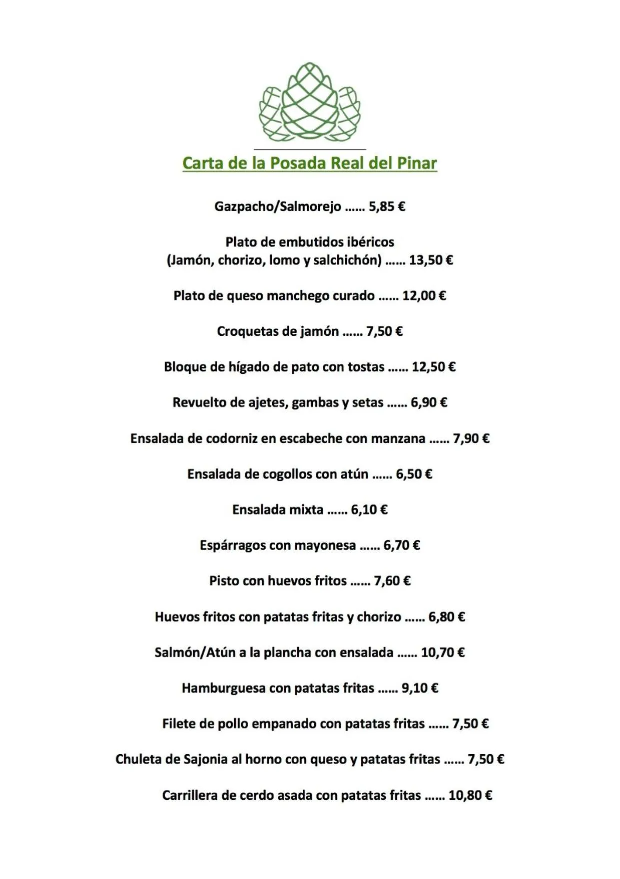 Restaurant/places to eat in La Posada Real del Pinar