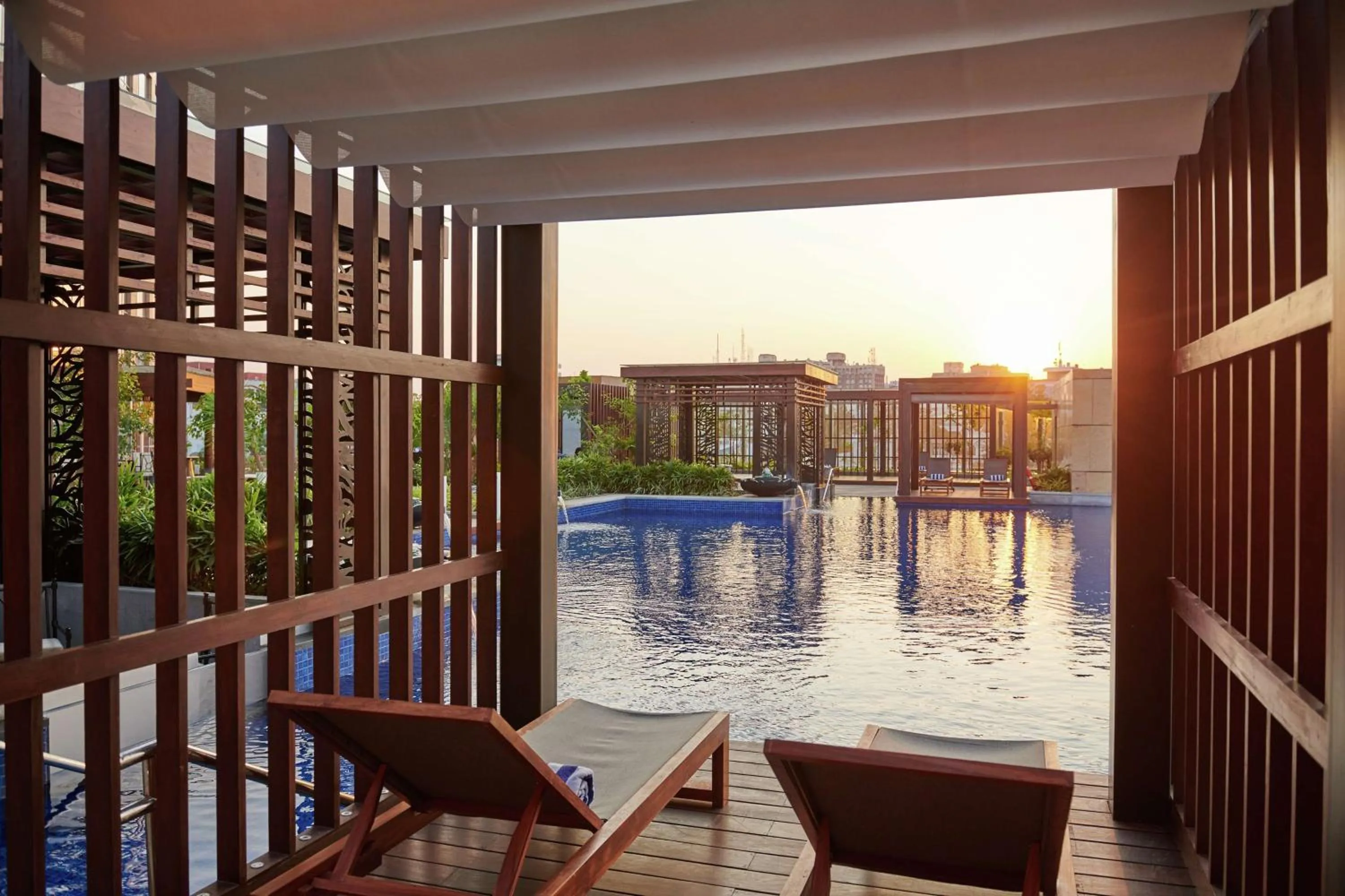 Pool view in Conrad Bengaluru