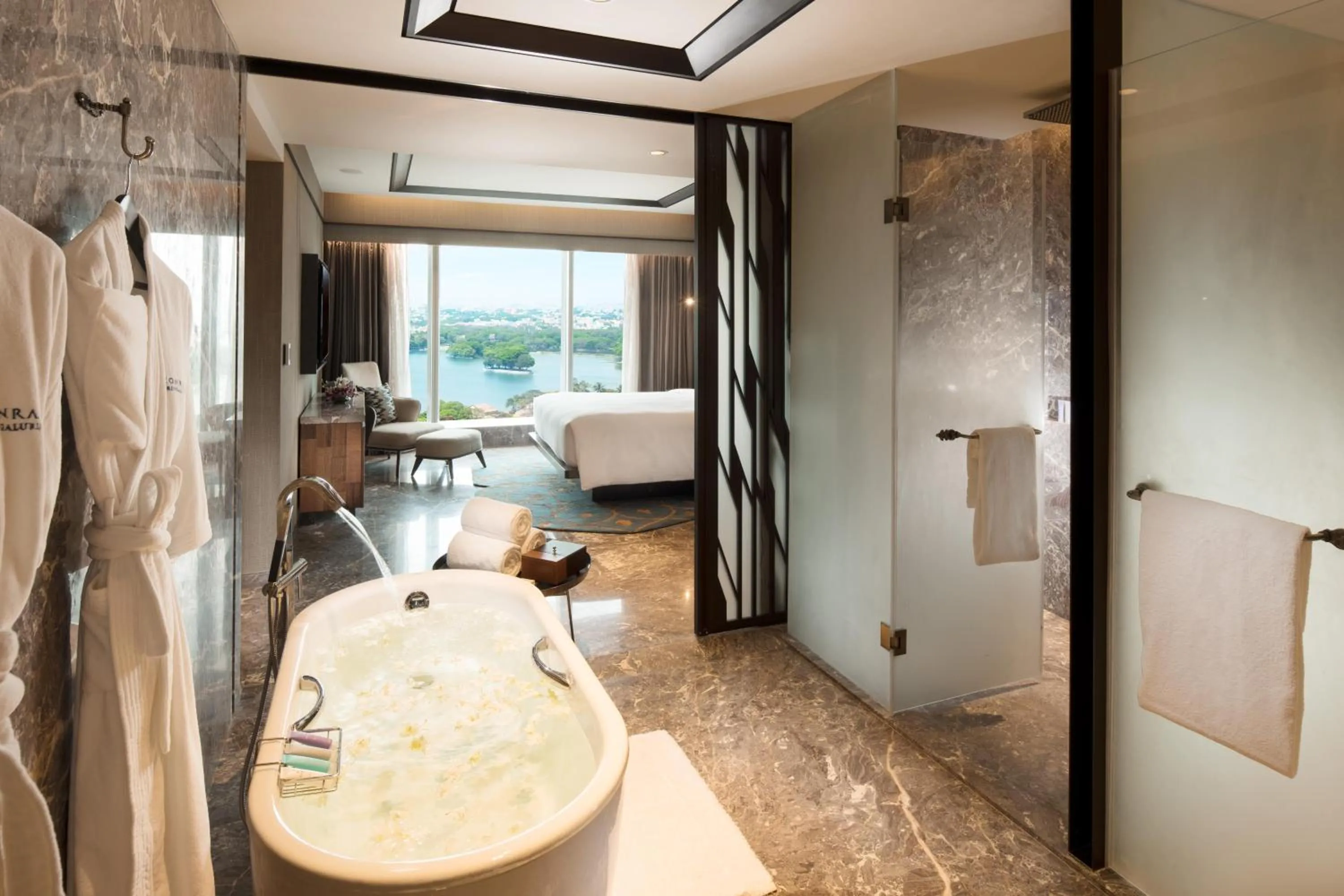 Bathroom, Bed in Conrad Bengaluru