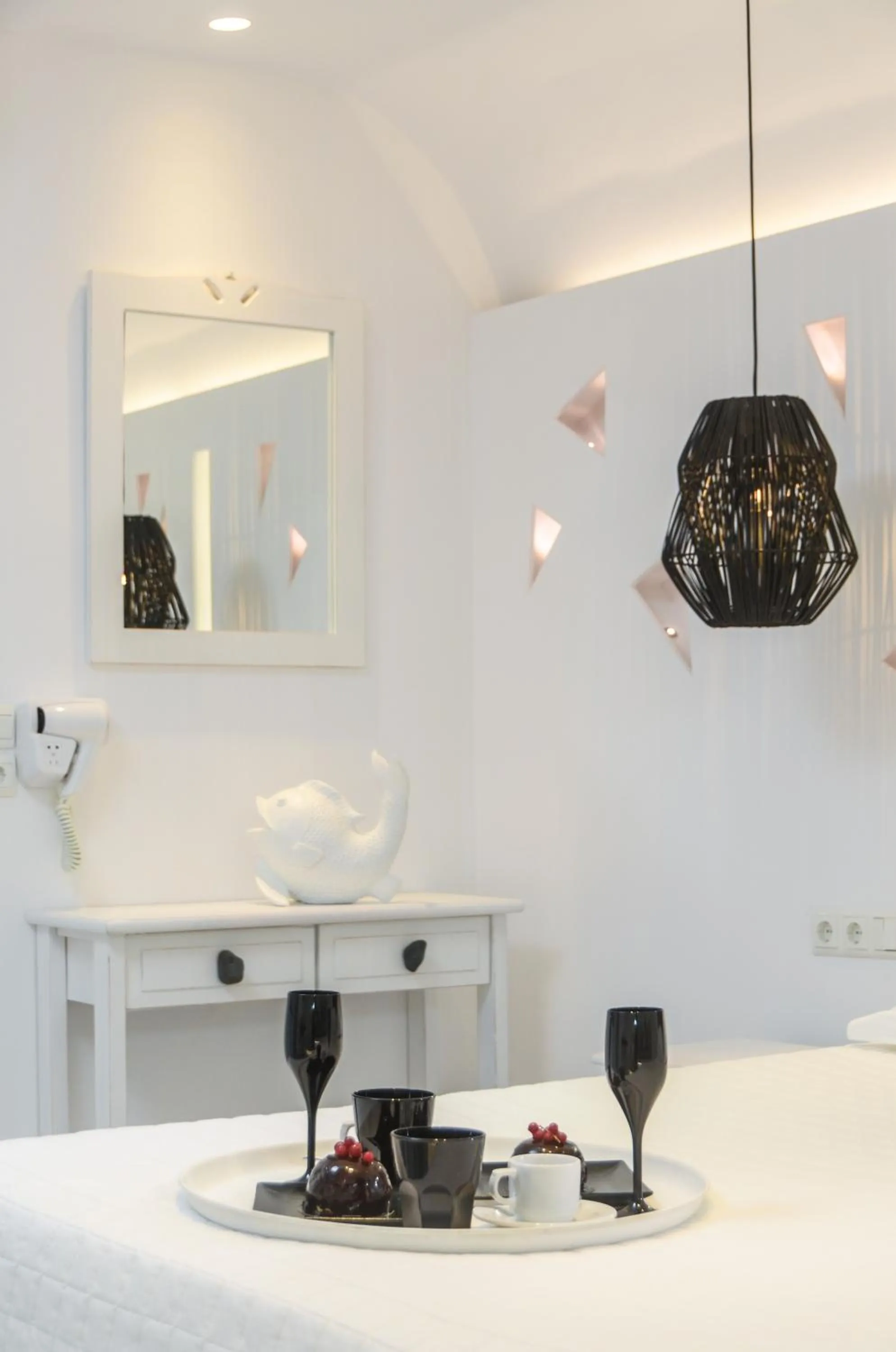 Decorative detail, Bed in Naxos Evilion Luxury Apartments & Suites