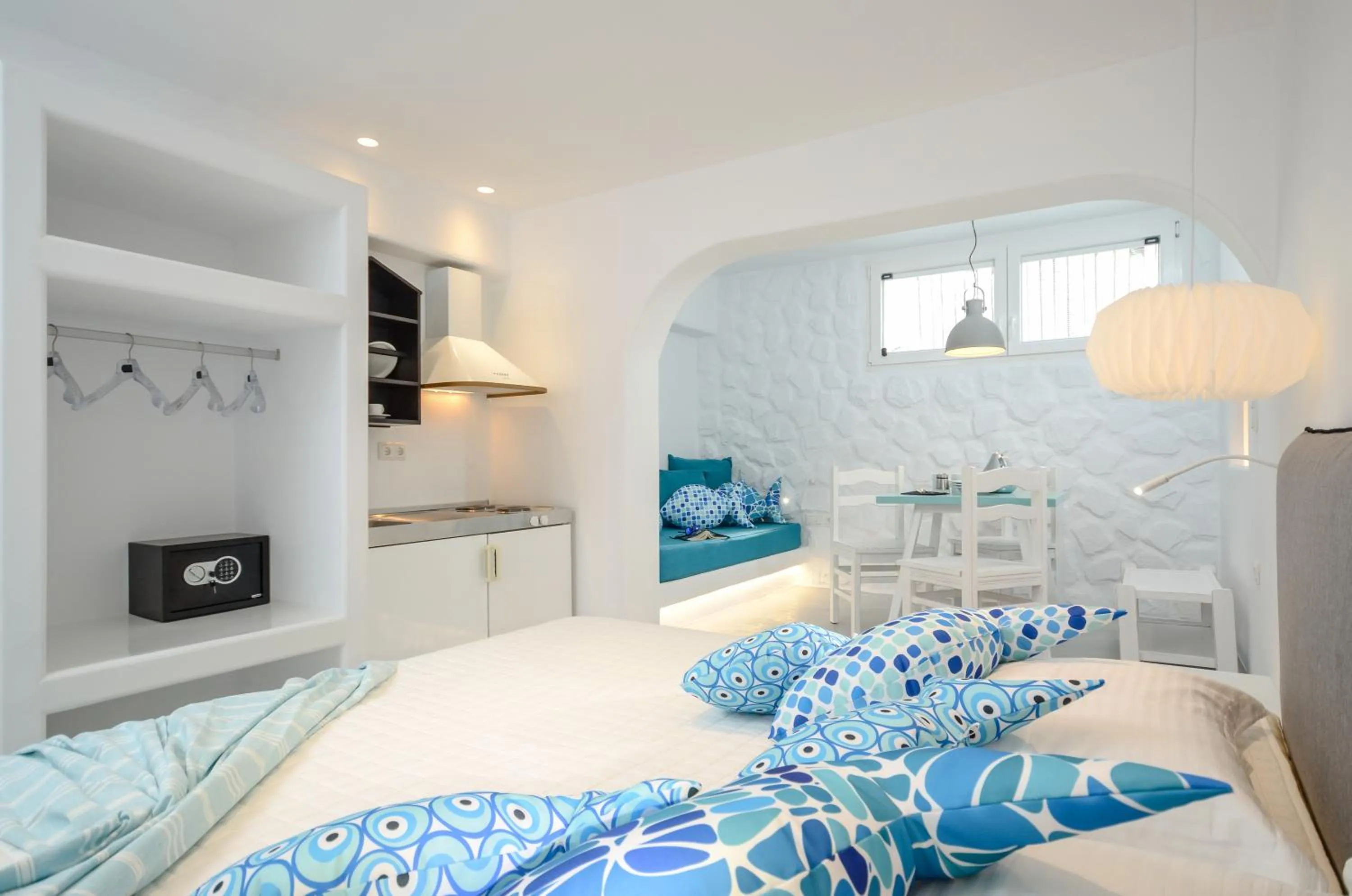 Decorative detail, Bed in Naxos Evilion Luxury Apartments & Suites