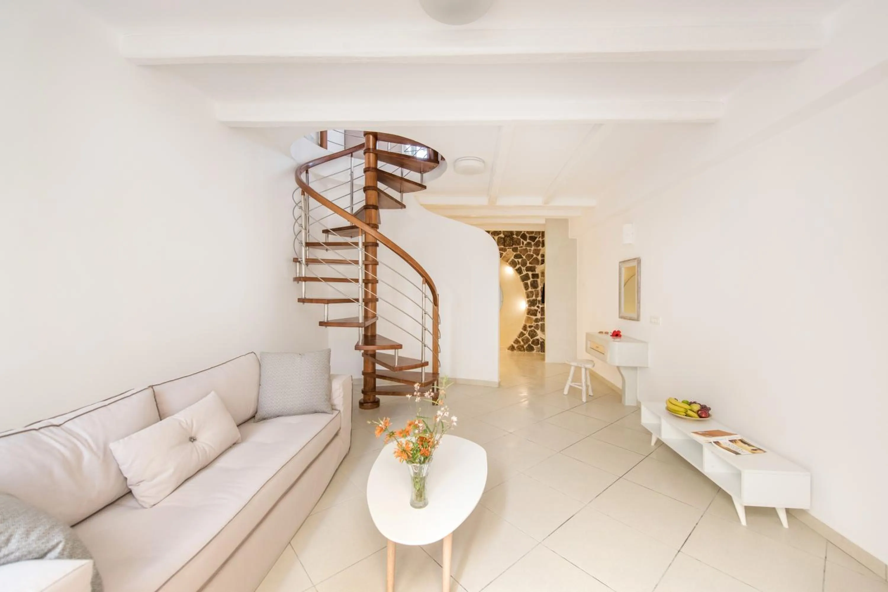 Seating area in Secret Earth Villas - Santorini