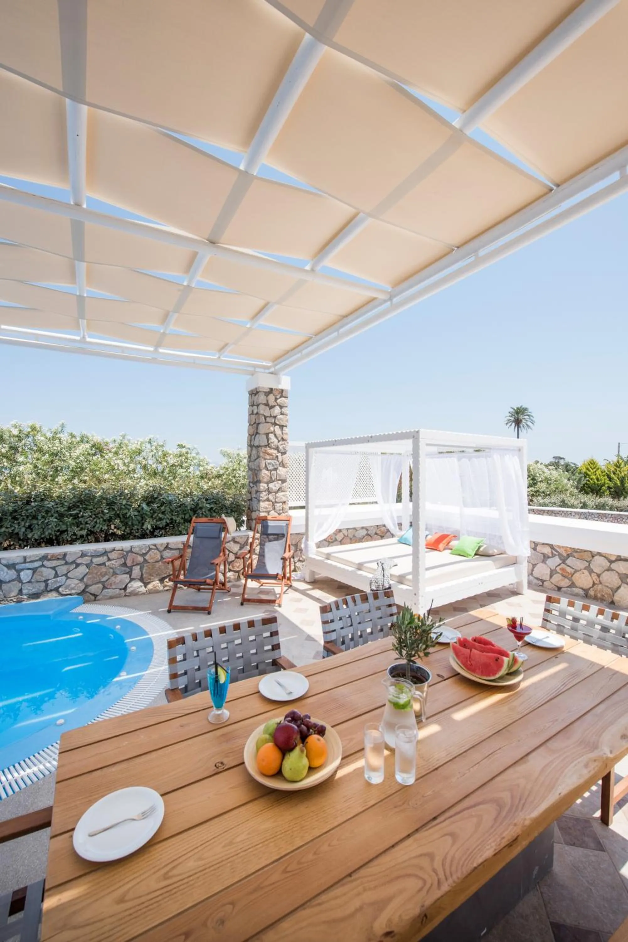 Patio in Secret Earth Villas - Santorini