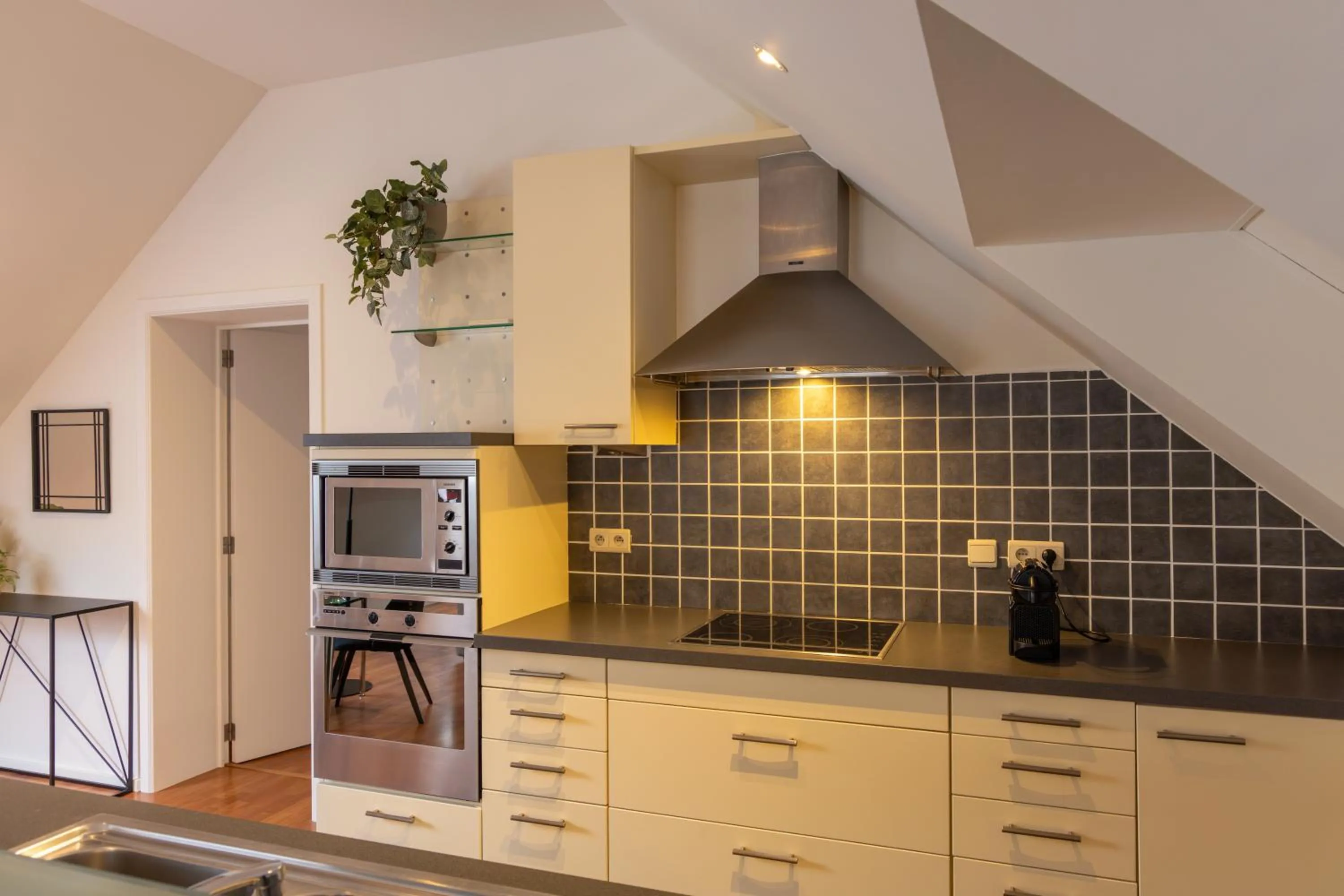 Kitchen or kitchenette in Hotel & Apartments Bibois Leuven