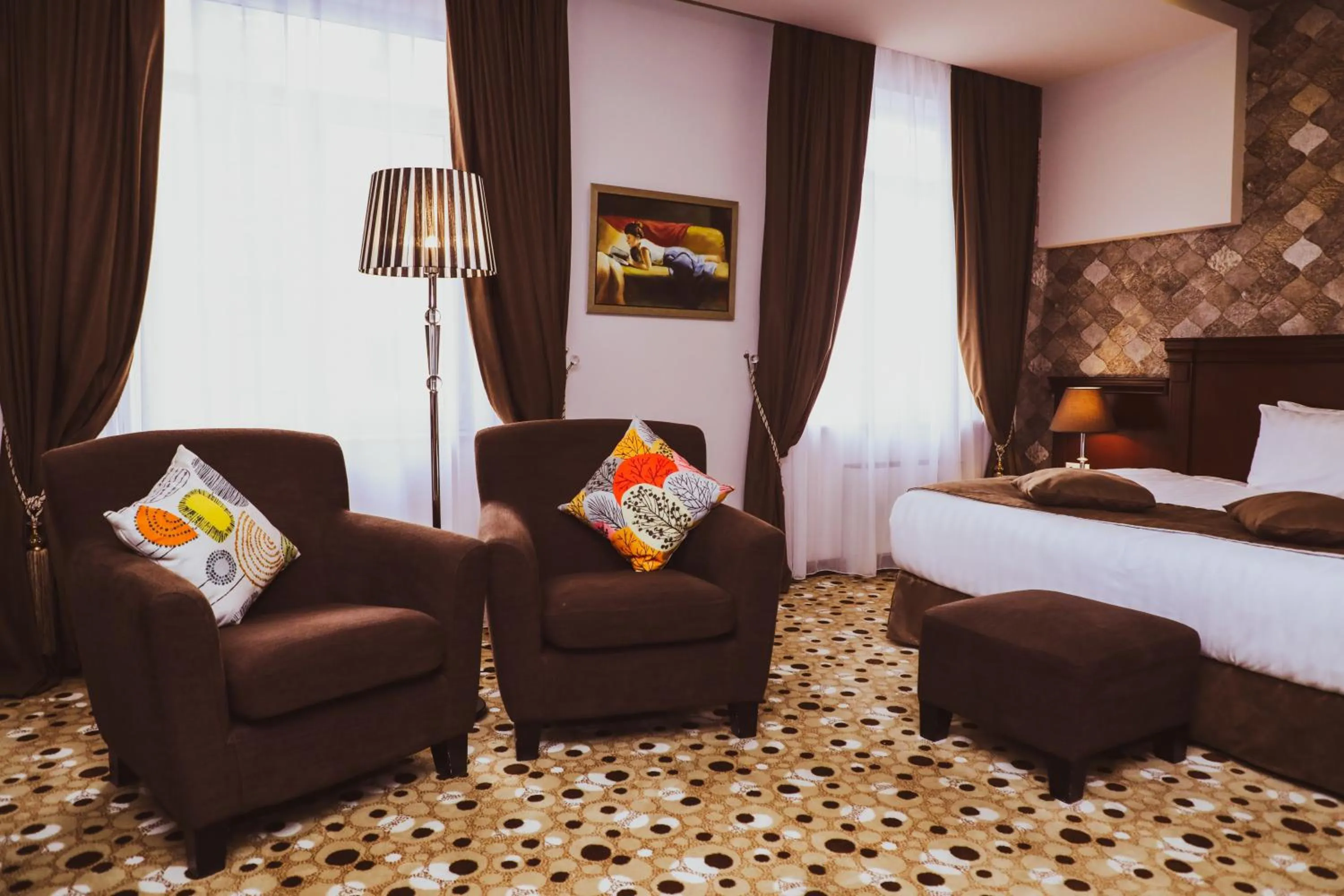 Seating area, Bed in Central Hotel Yerevan