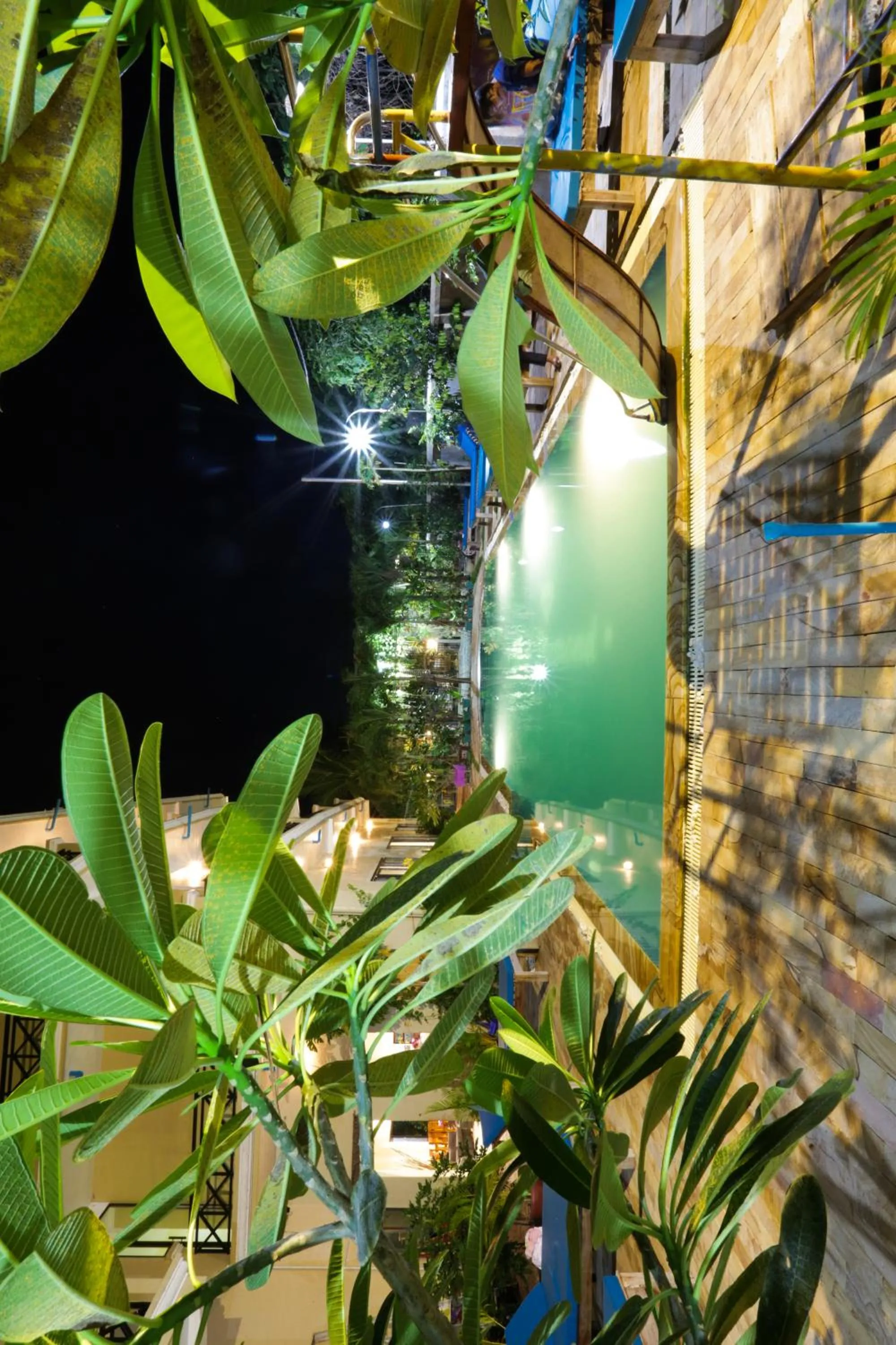 Pool view in Blue Diamond Hostel