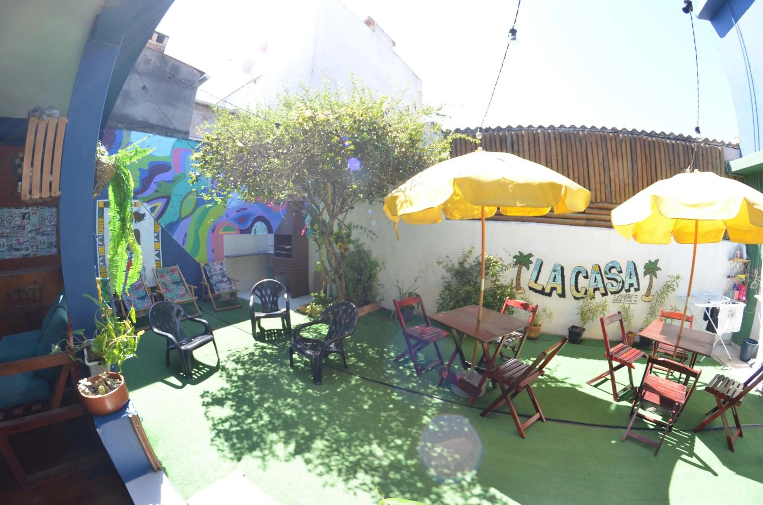 Patio in La Casa Hostel