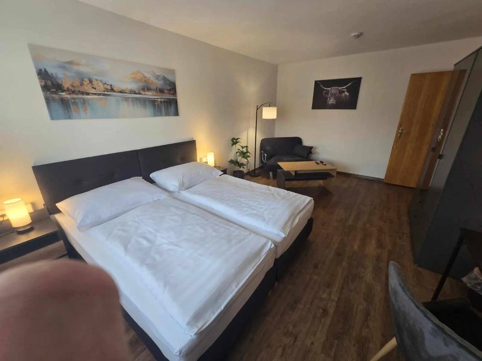 Communal lounge/ TV room, Bed in Landgasthof Schwarzberg