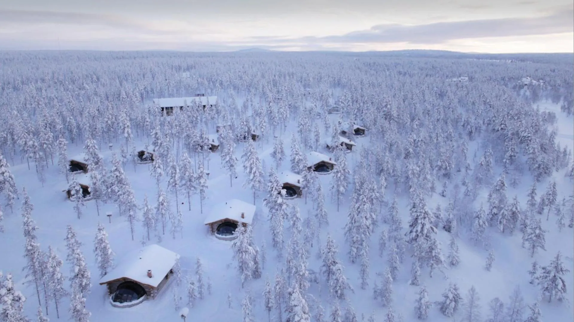Bird's eye view in Kakslauttanen Arctic Resort - Igloos and Chalets