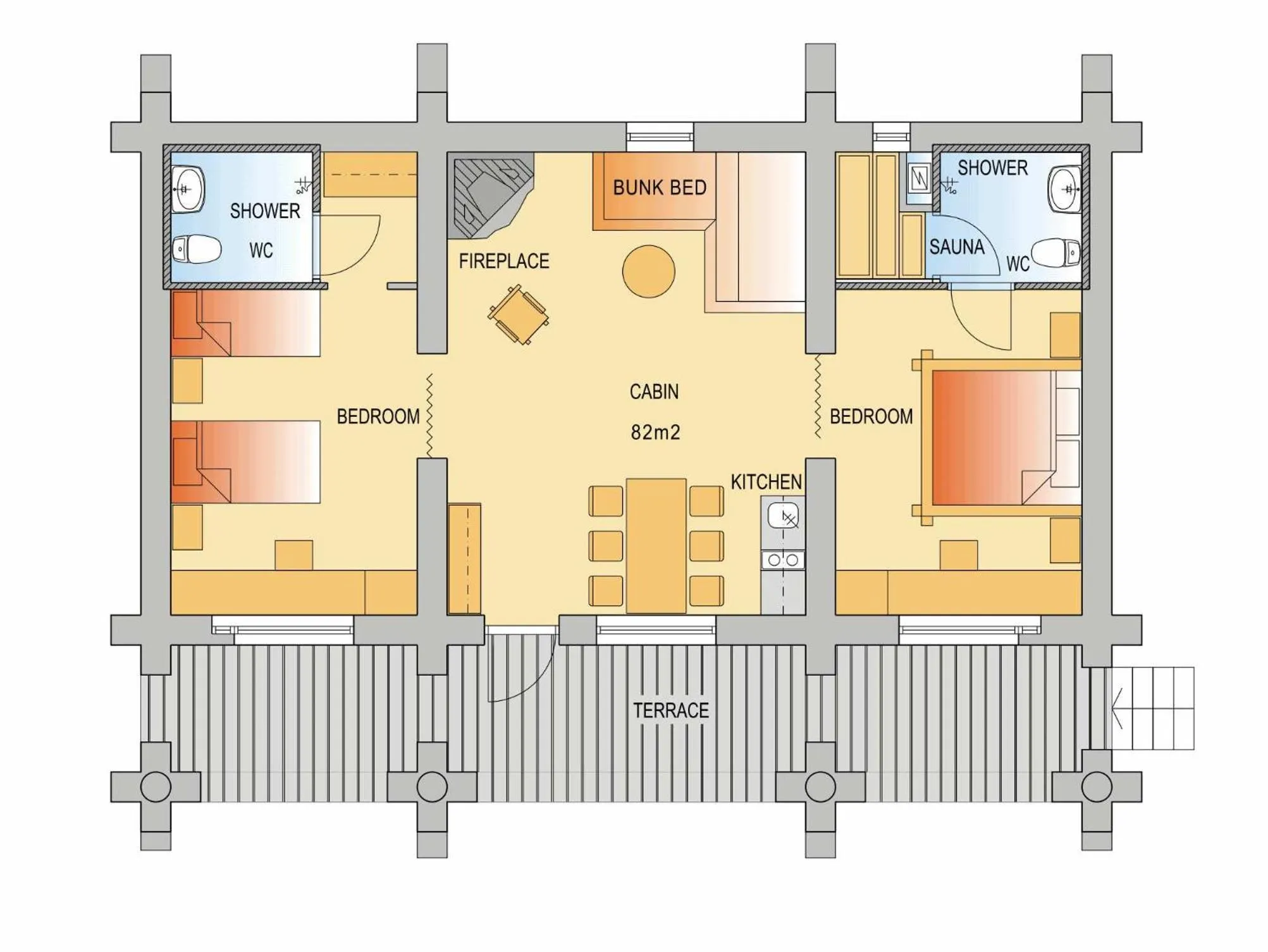 Floor plan in Kakslauttanen Arctic Resort - Igloos and Chalets