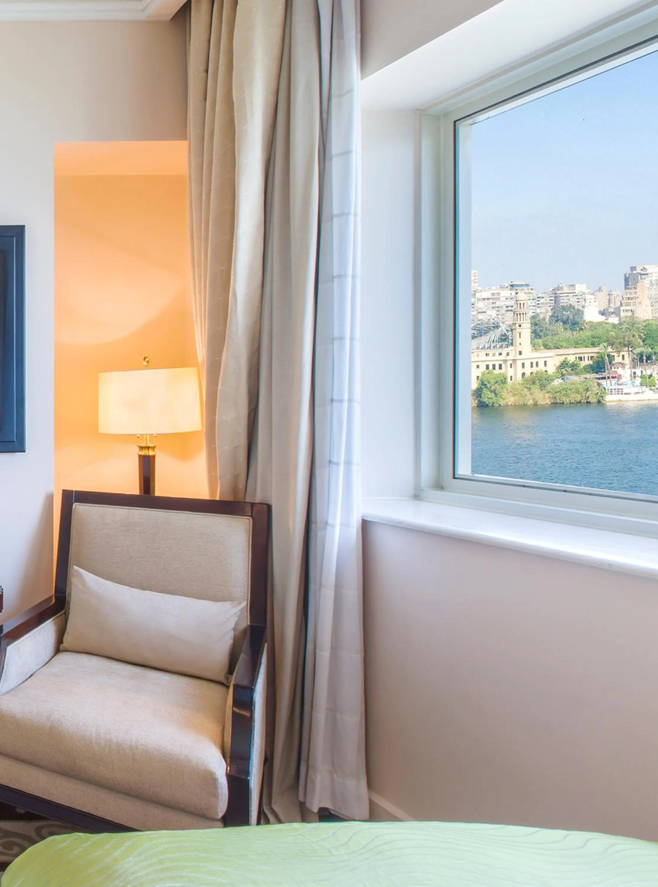 View (from property/room), Bed in Kempinski Nile Hotel, Cairo