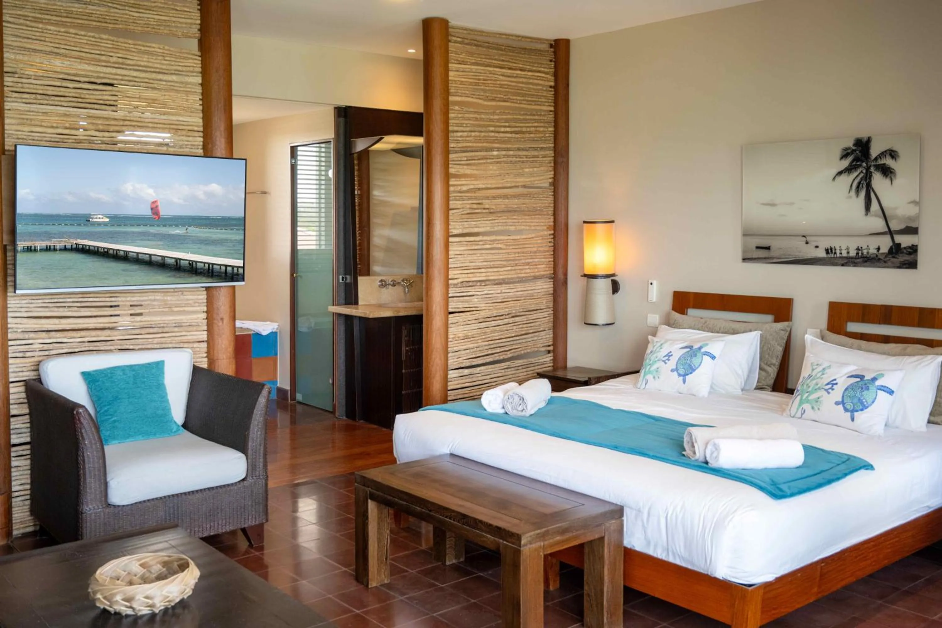 Bed in Les Villas du Lagon