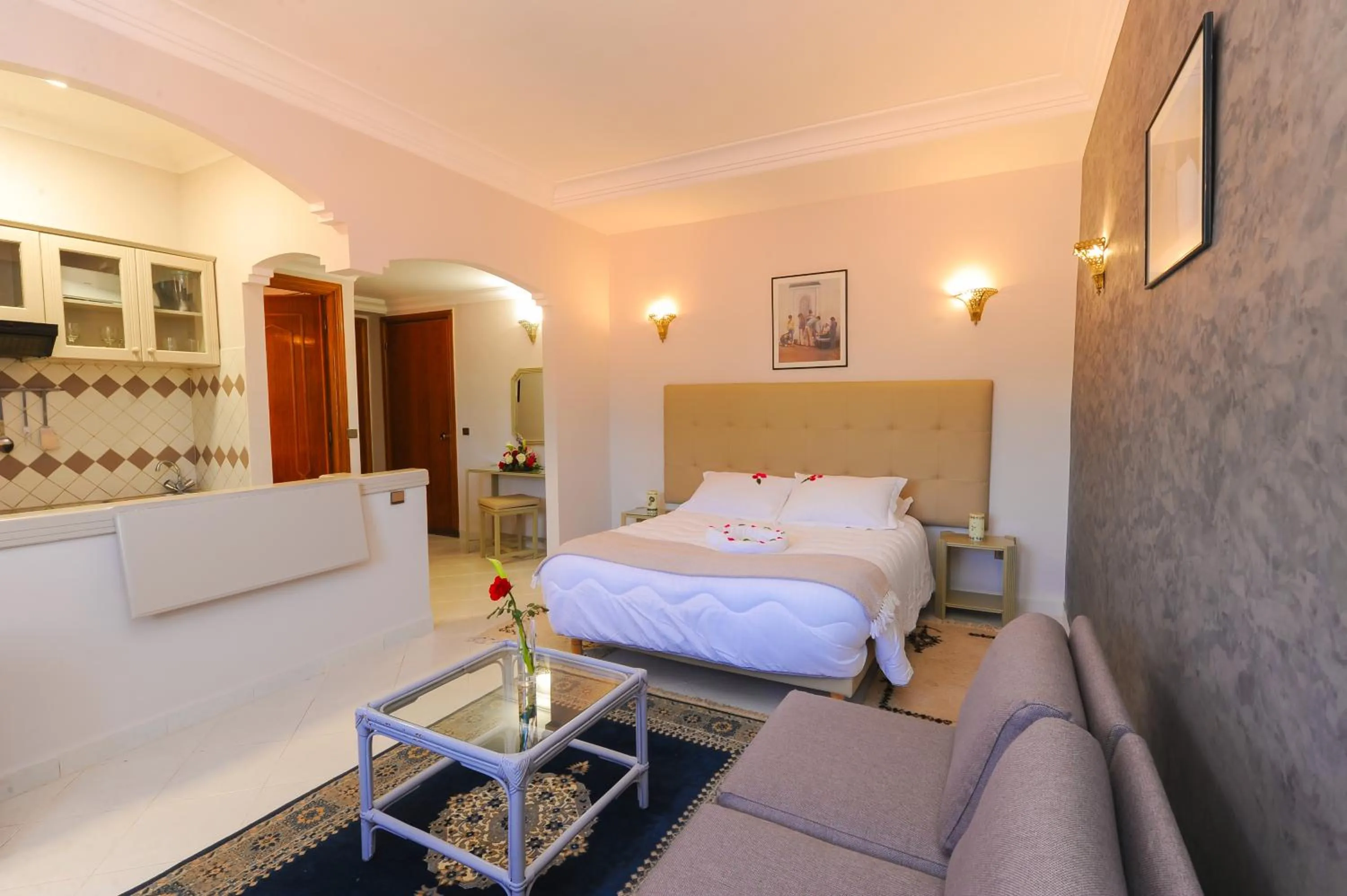 Living room, Bed in Appart-Hotel Amina Resort & Spa