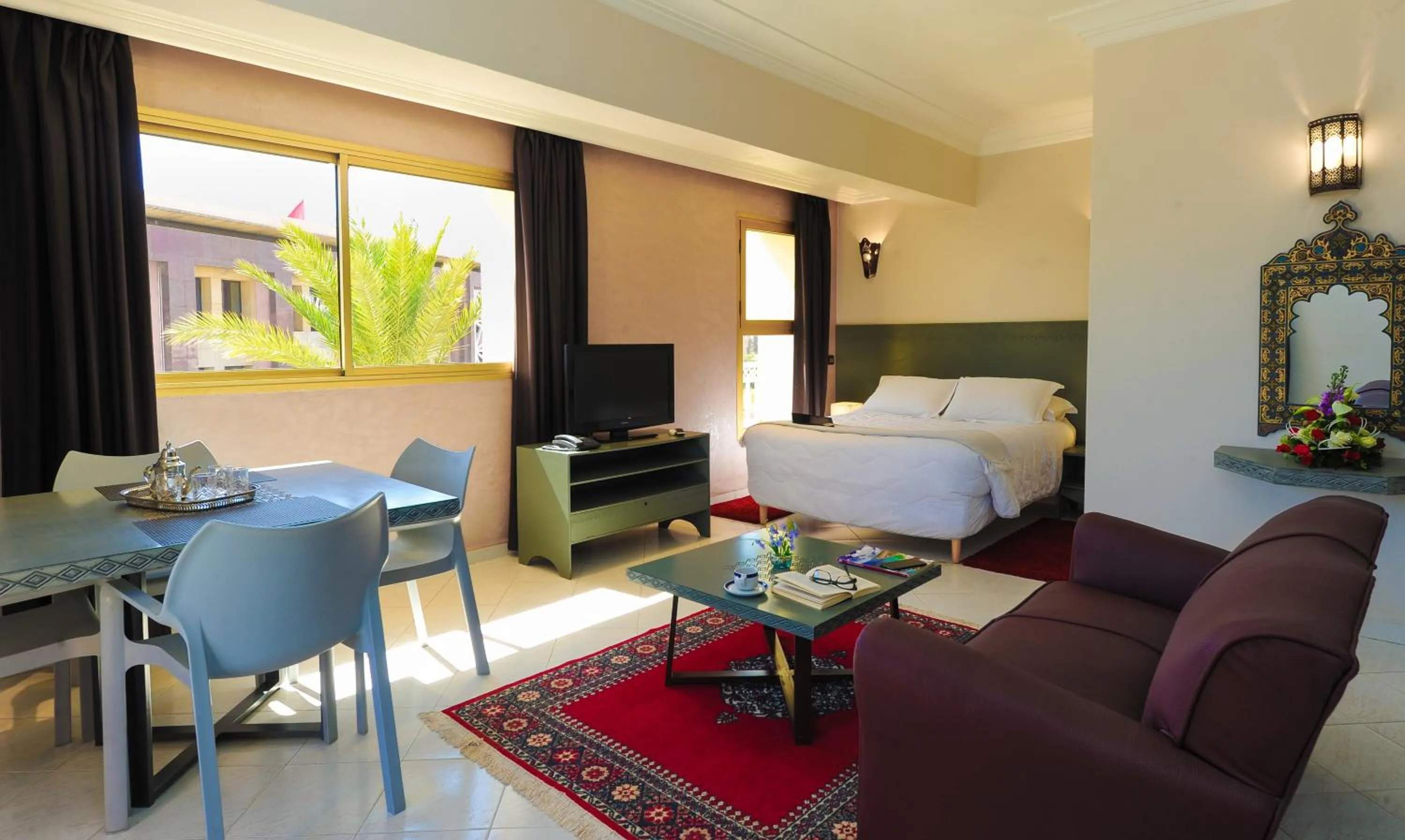 Living room, Bed in Appart-Hotel Amina Resort & Spa