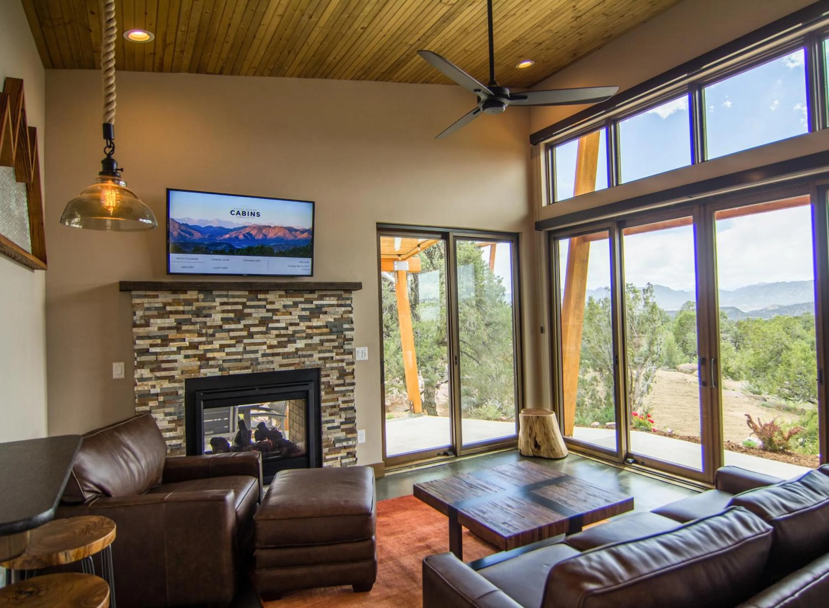 Living room in Royal Gorge Cabins