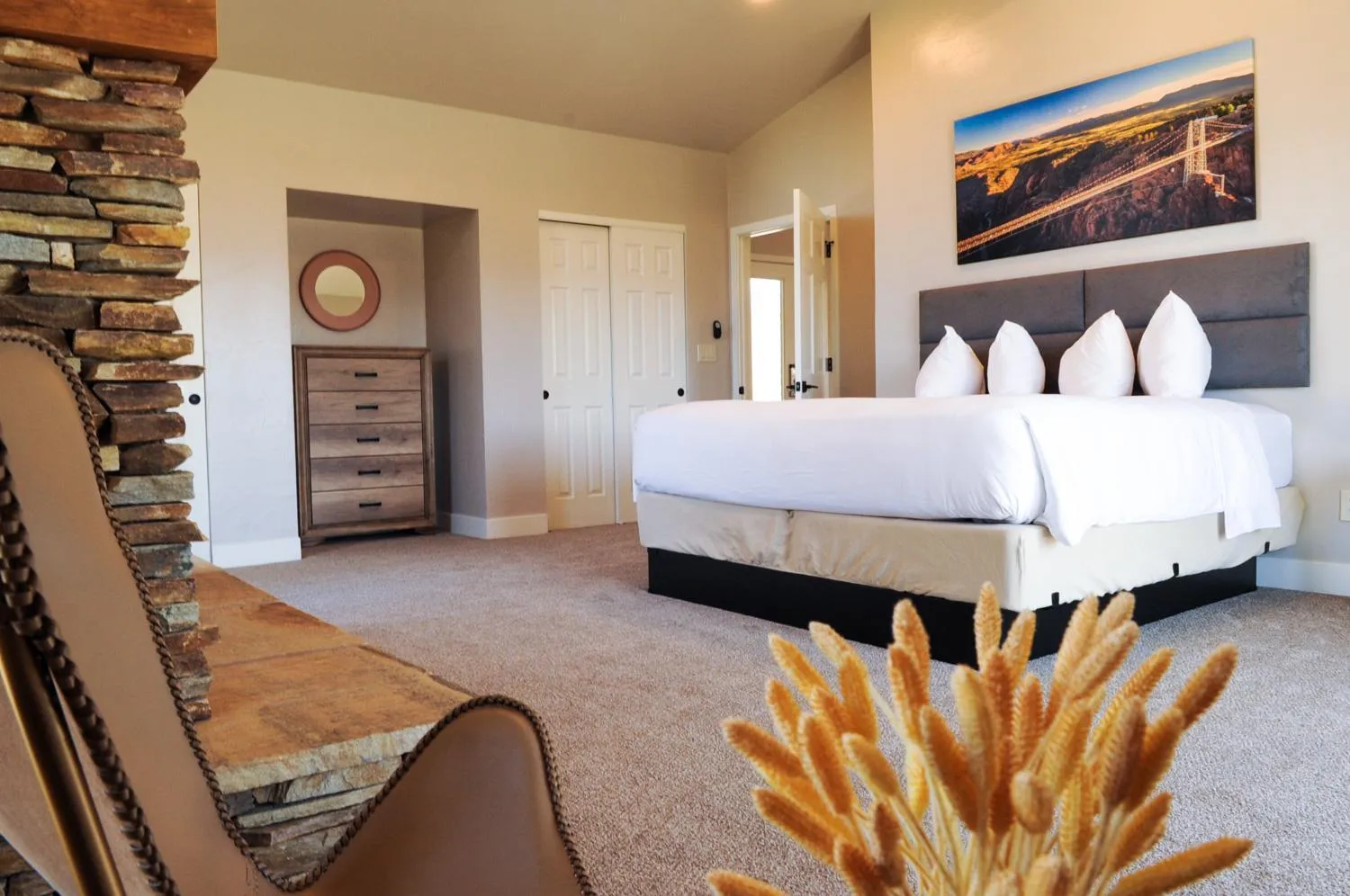 Bed in Royal Gorge Cabins