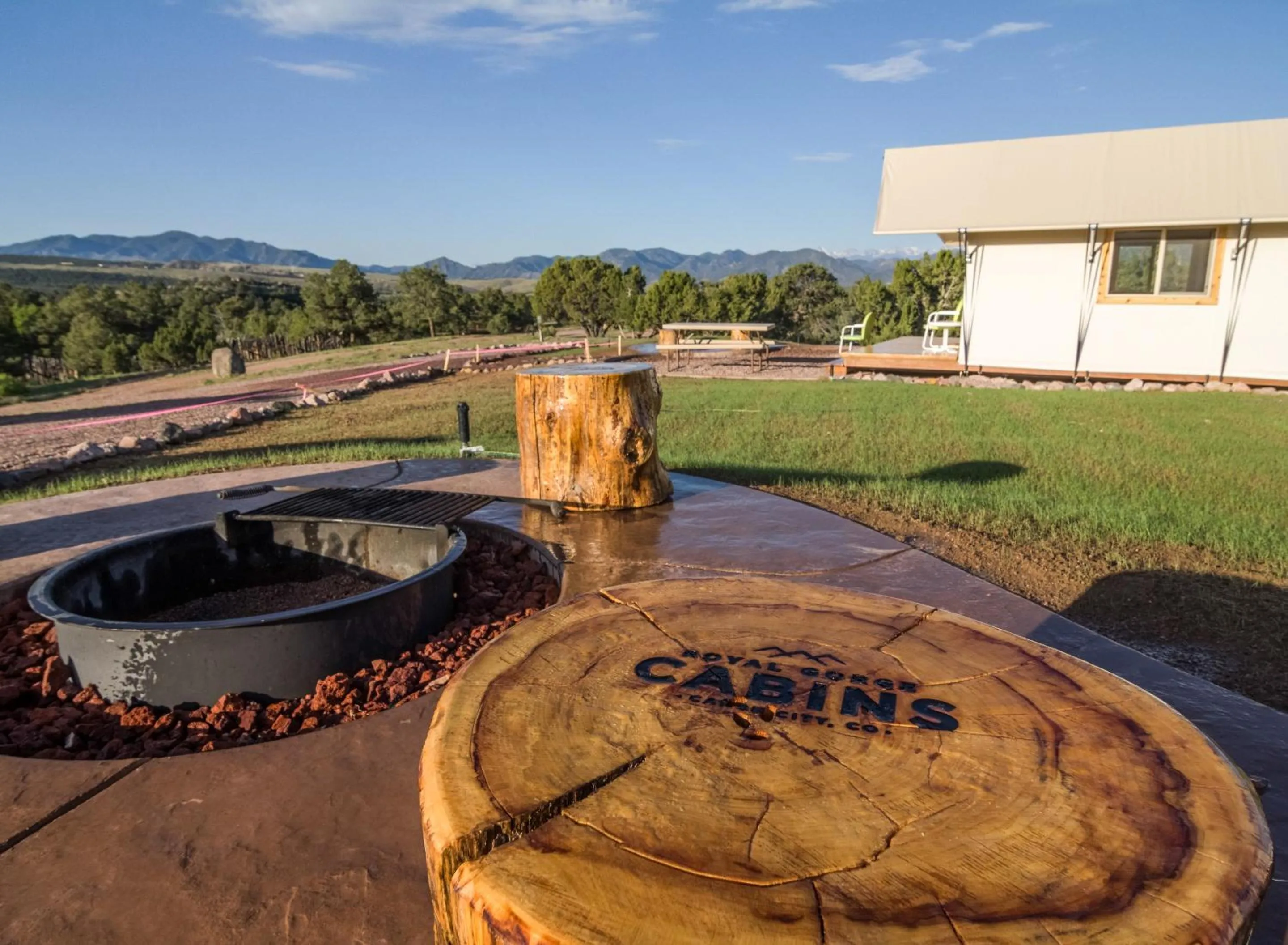 Seating area in Royal Gorge Cabins