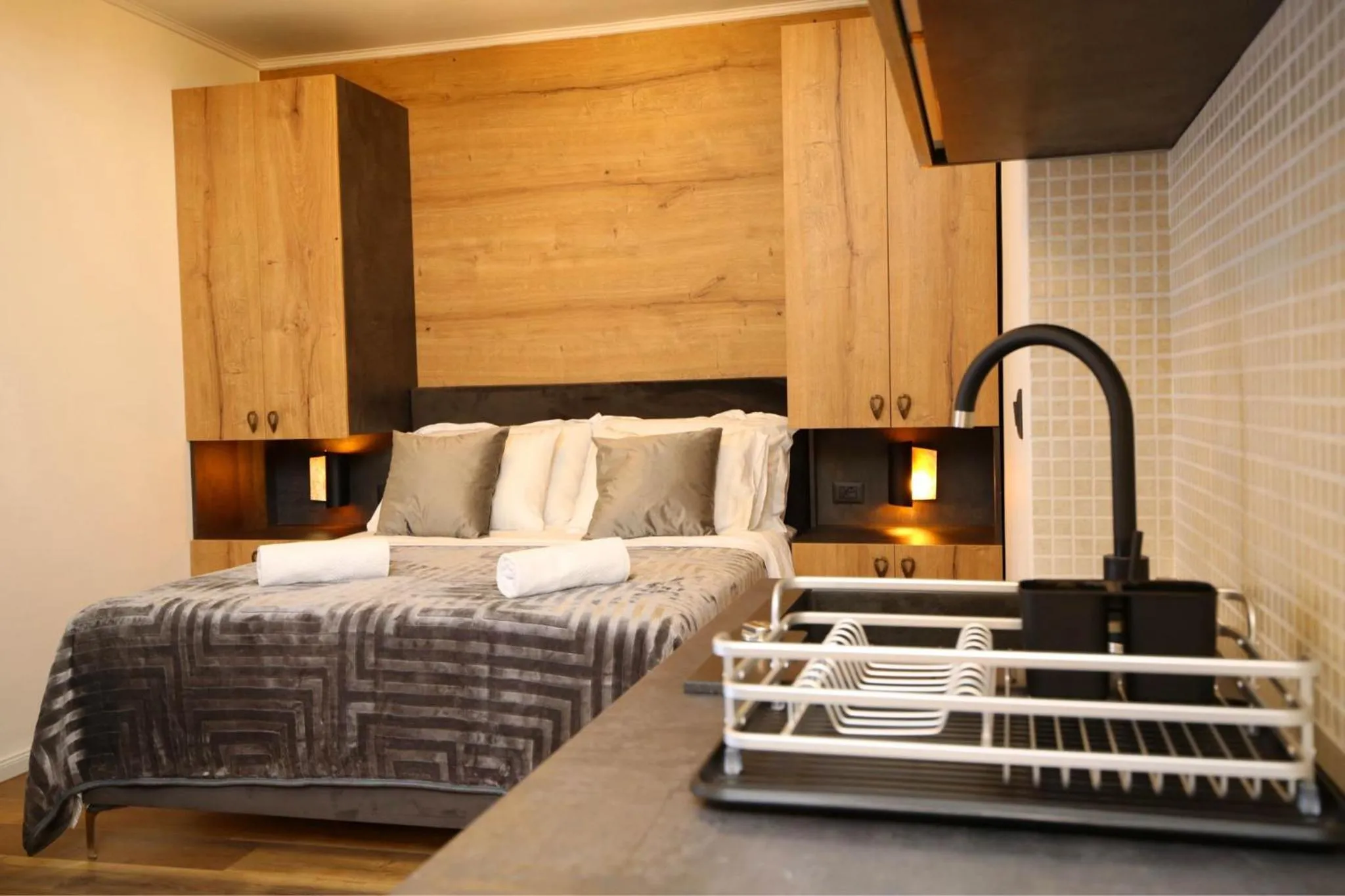 Bed in Apartmani Krka Rooms