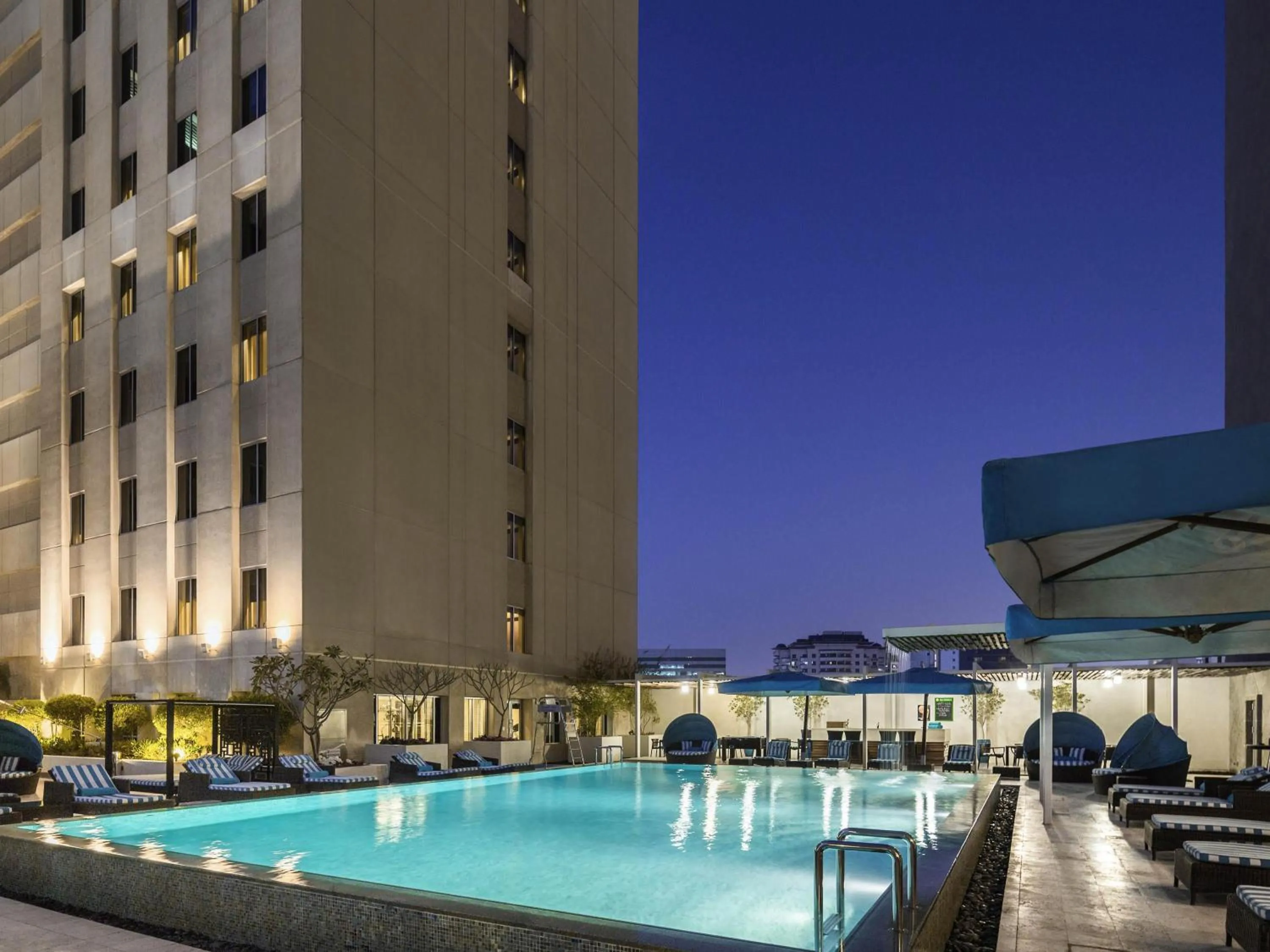 Pool view in Novotel Deira Creekside Dubai