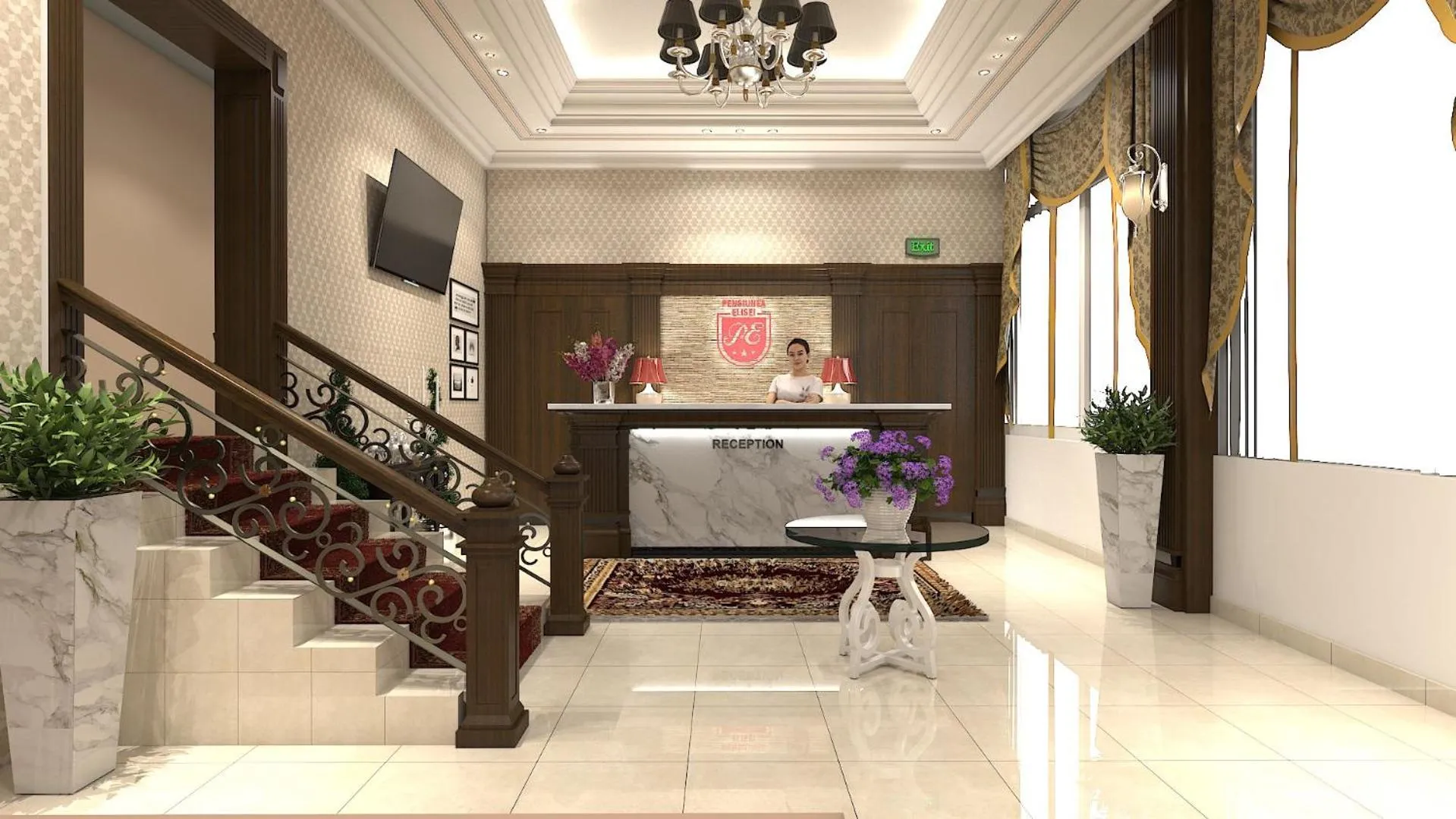 Seating area in Pensiunea Elisei