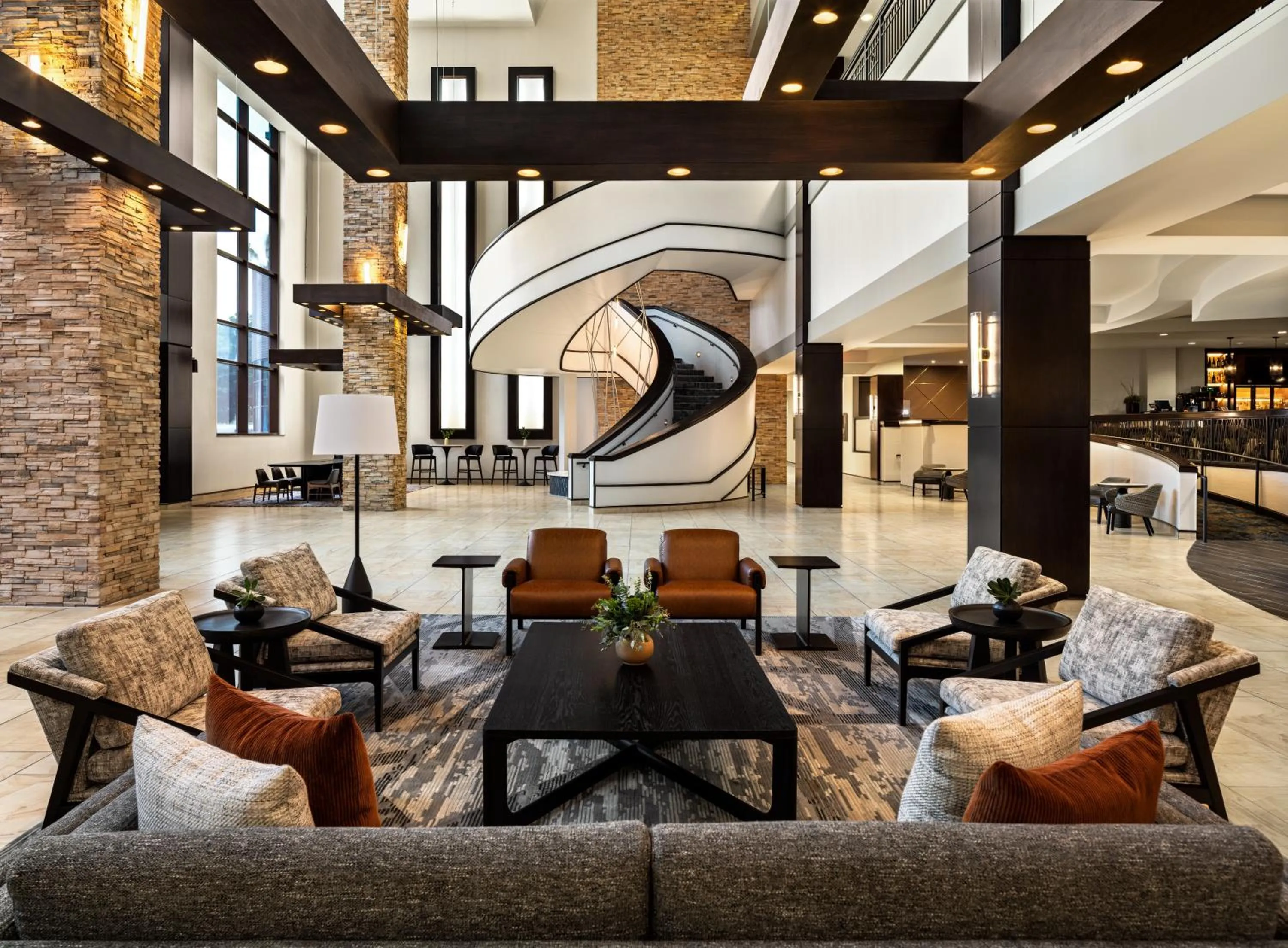 Lobby or reception in Marriott Bloomington Normal Hotel and Conference Center