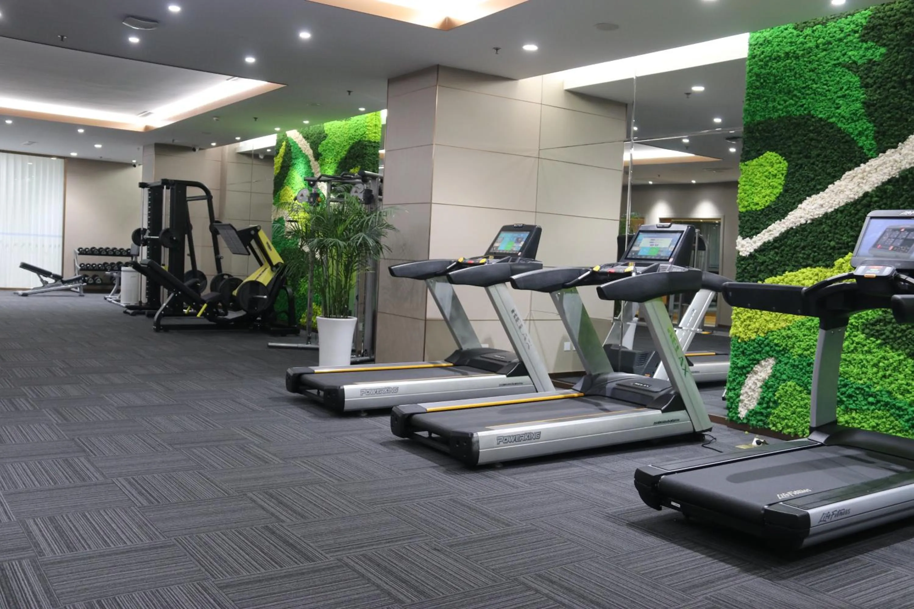 Fitness centre/facilities in Wyndham Qingdao l Free Fixed-Time Shuttle Service Between Hotel and Airport & North Railway Station l Outdoor Children's Amusement Park l 1-Hour Play Snooker or Table Tennis