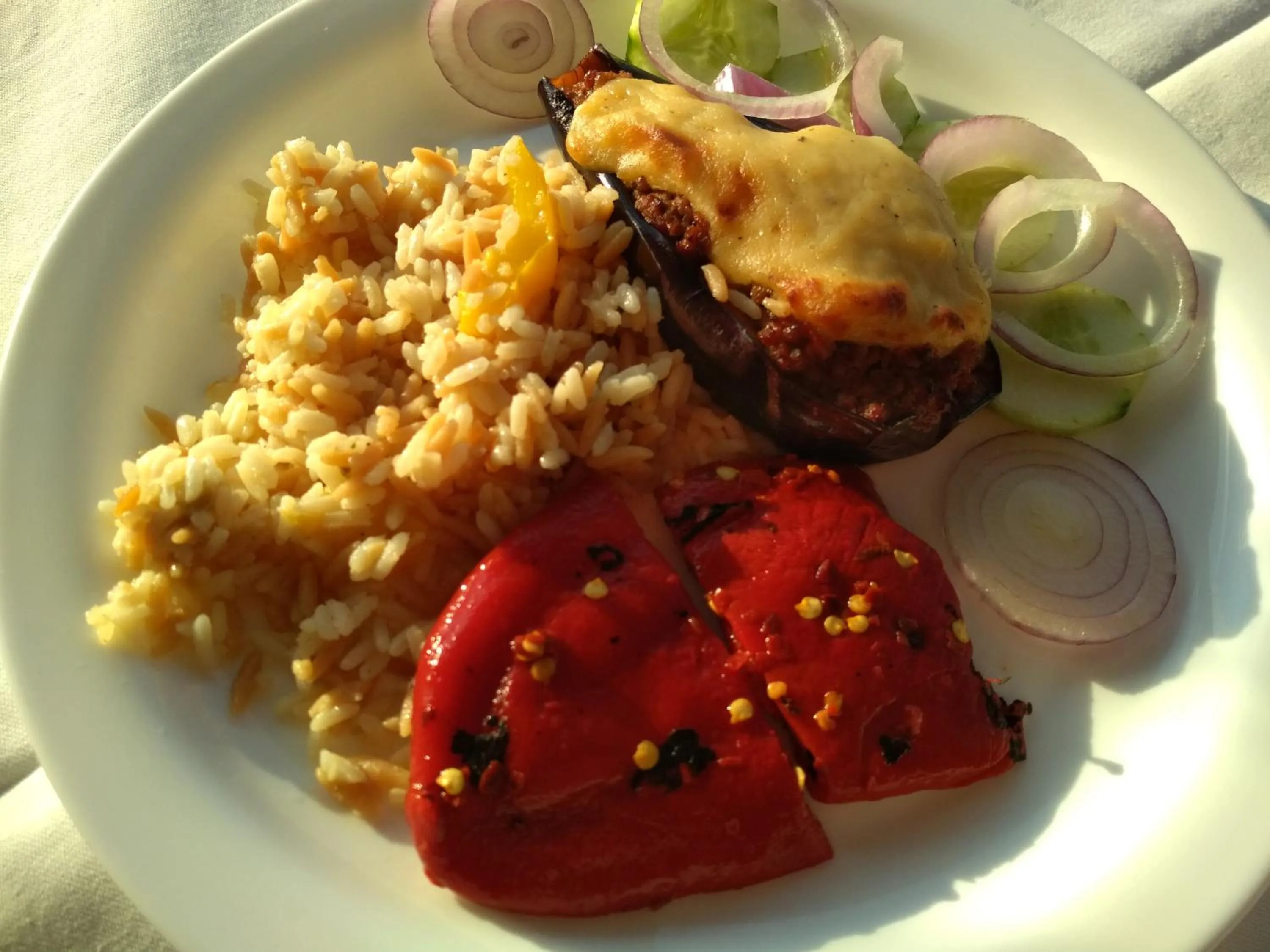 Food close-up in Pylea Beach Hotel