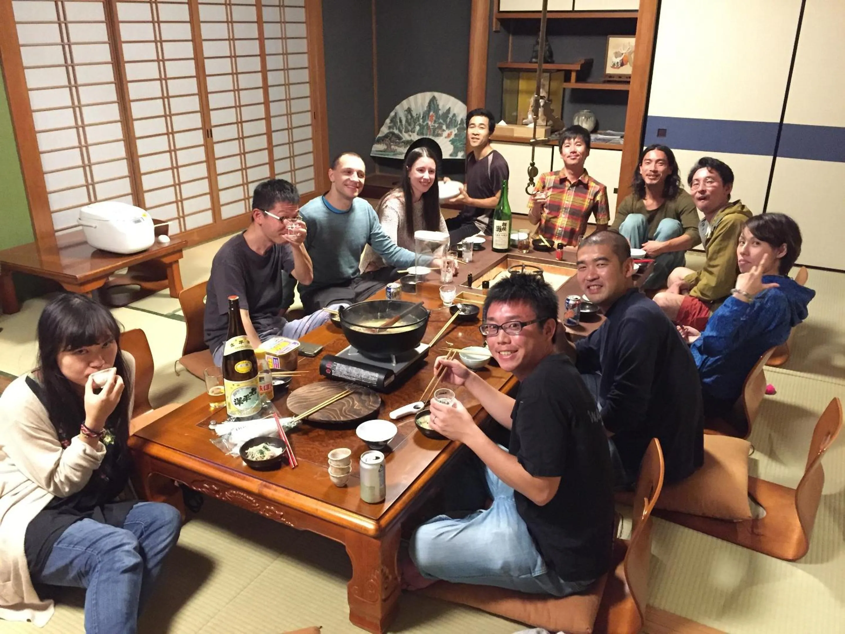 People in J-Hoppers Kumano Yunomine Guesthouse