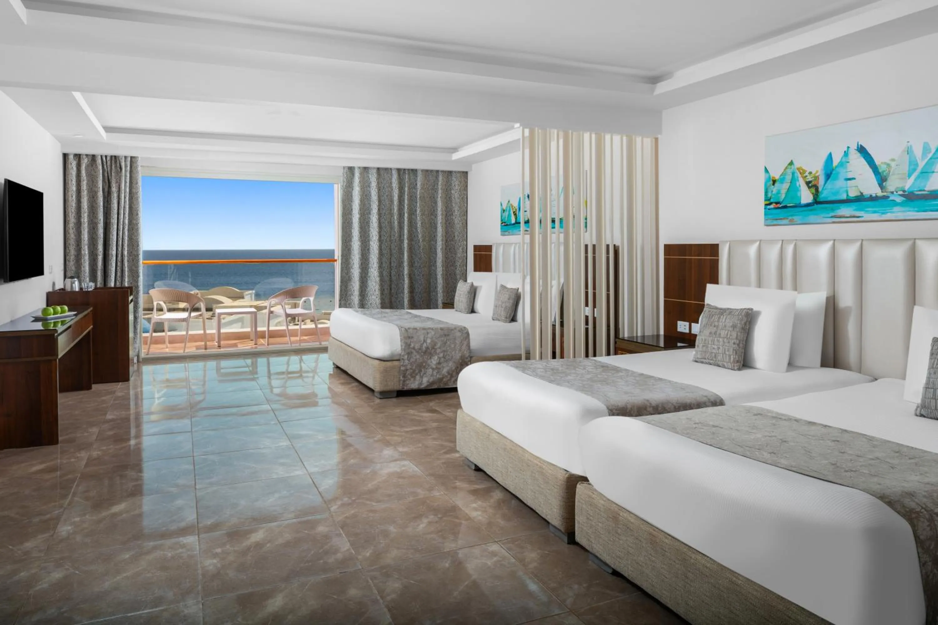 View (from property/room), Bed in Pickalbatros Palace Sharm "Aqua Park"- All inclusive