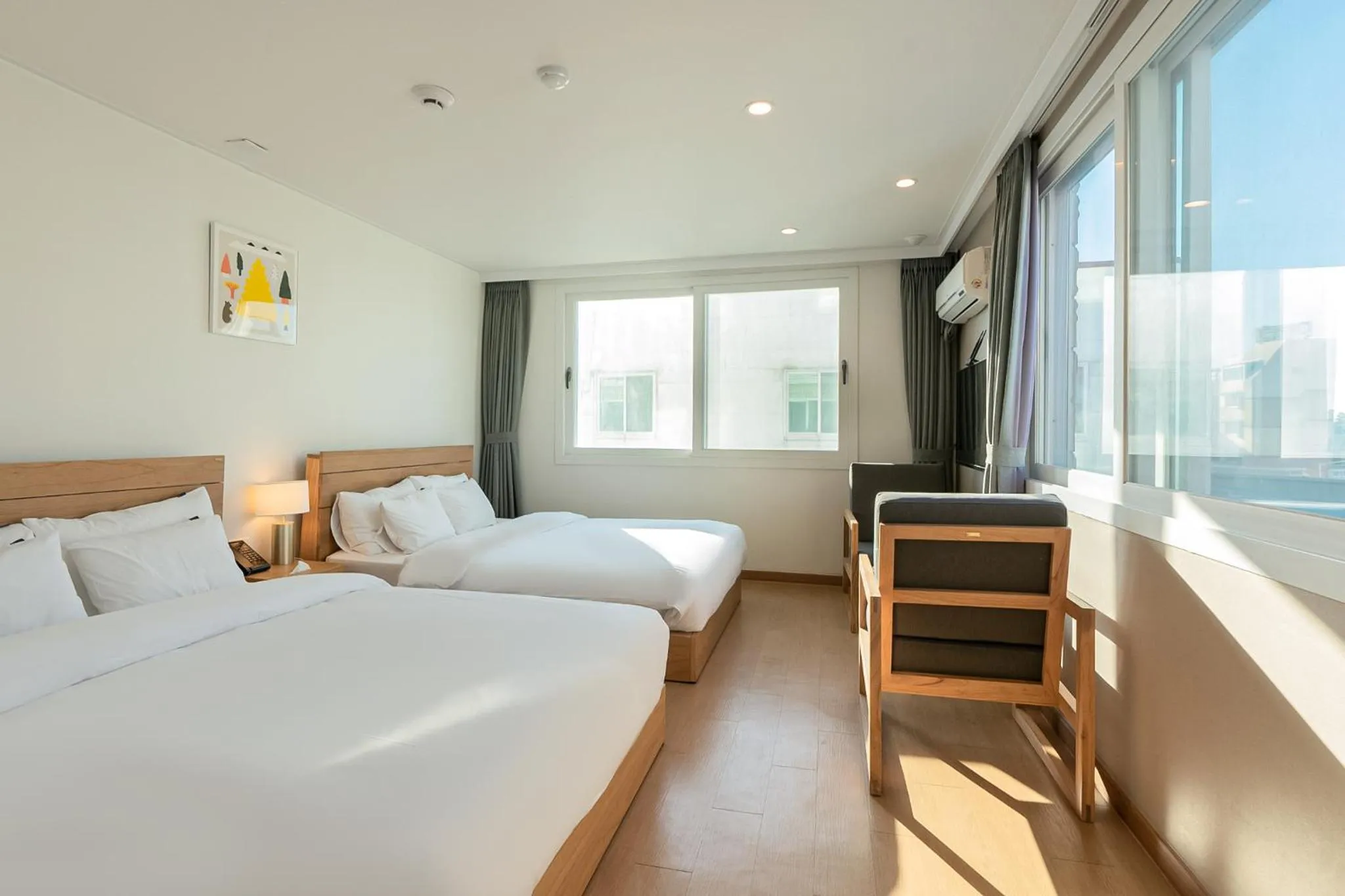 Bed in Heyy Seogwipo Hotel