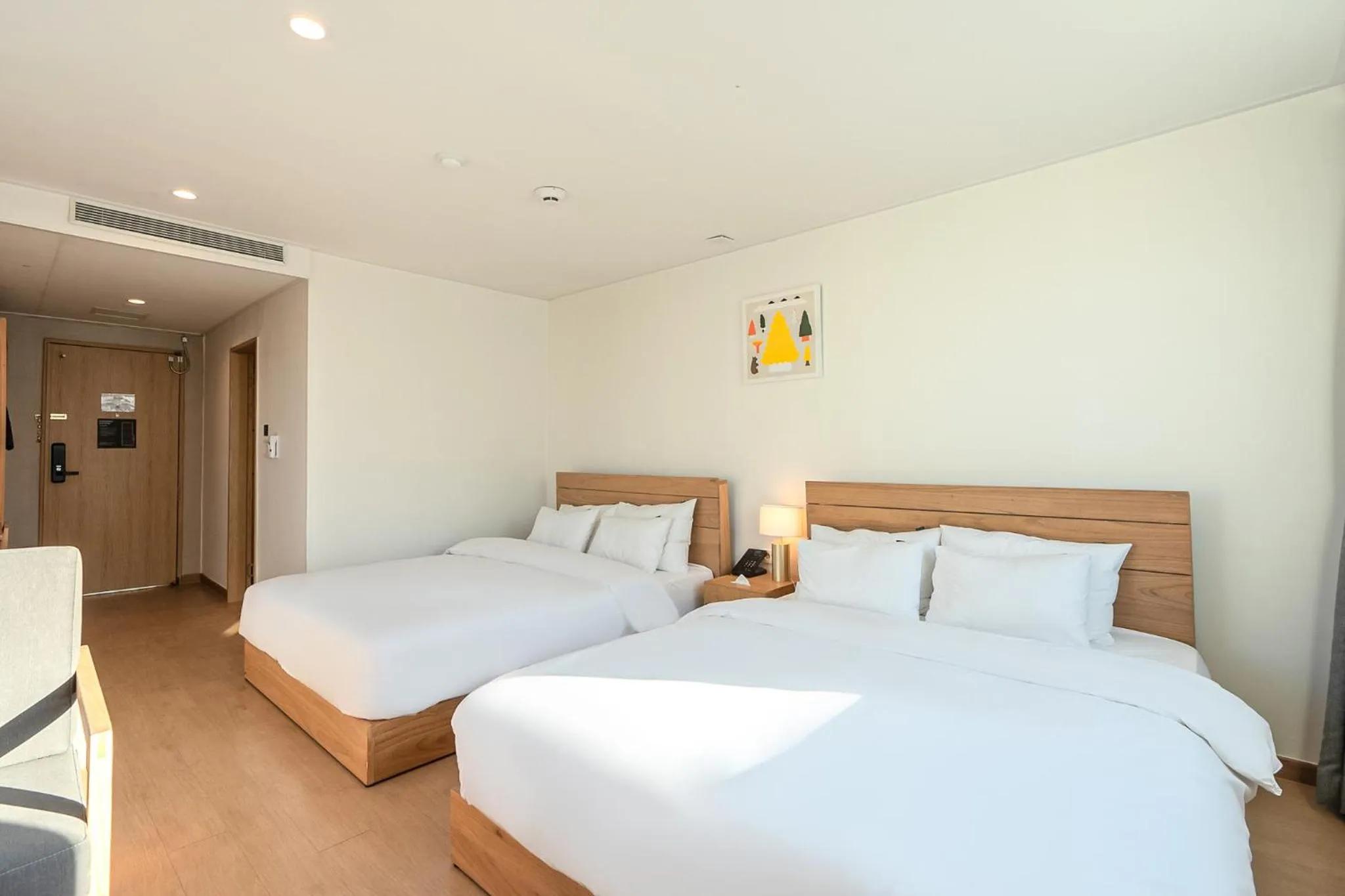 Bed in Heyy Seogwipo Hotel