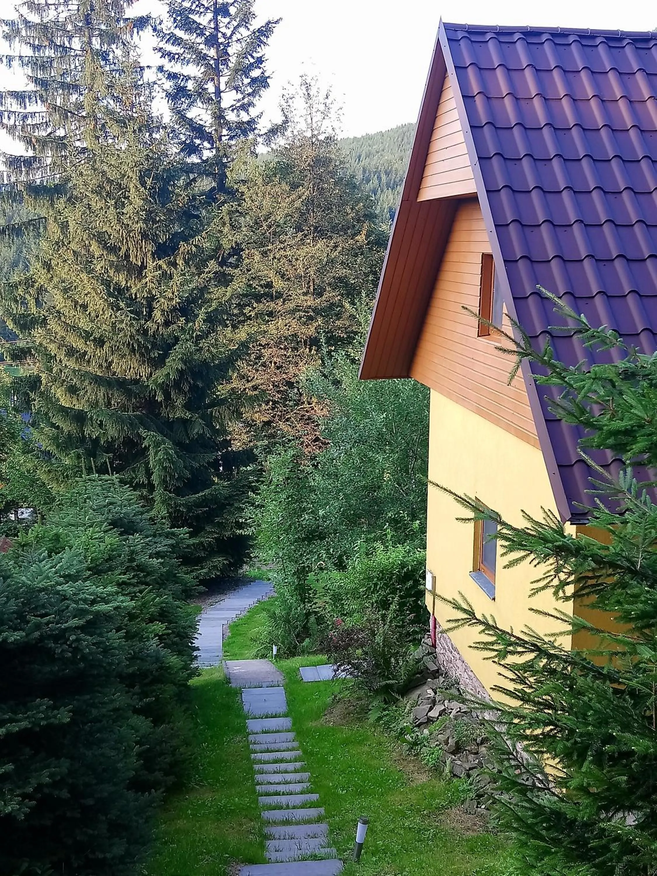 Garden view in Chaty pod Knížecí, Trojanovice