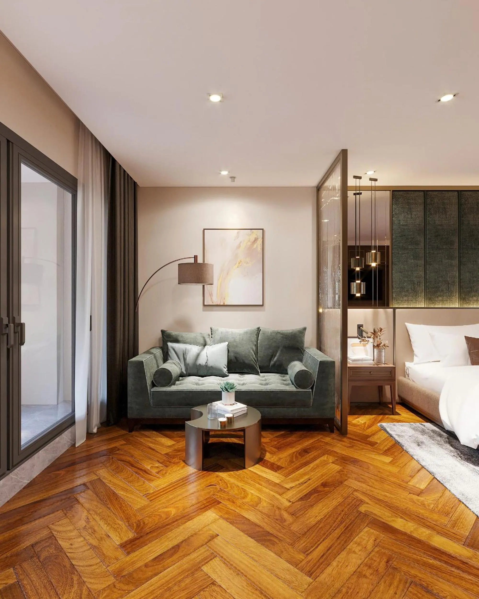 Living room, Bed in Splendid Premium Hotel