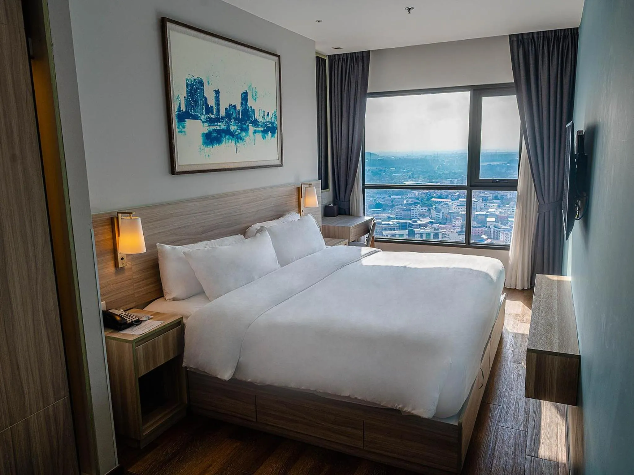 Bedroom, Bed in Oakwood Hotel & Residence Sri Racha